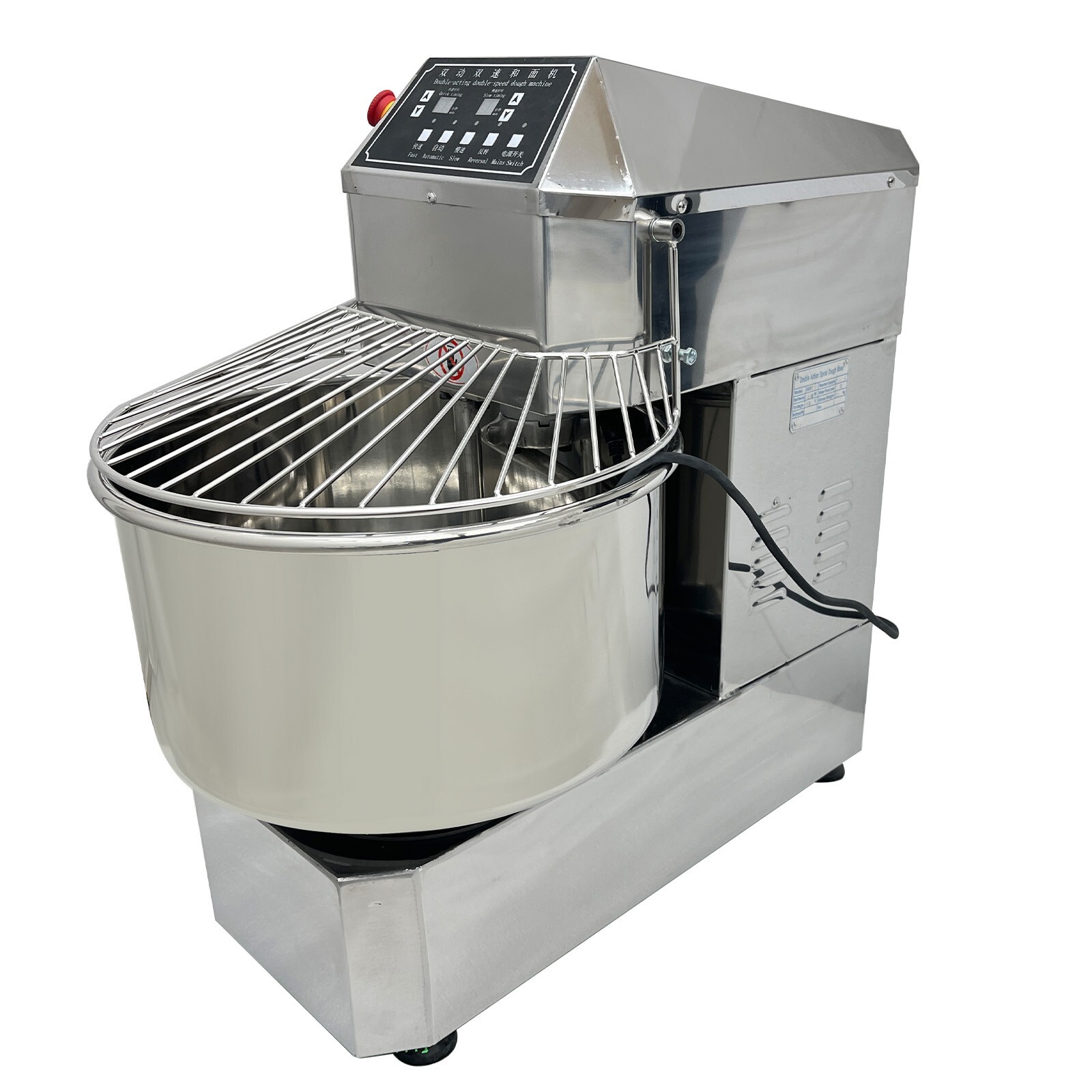 110V Electric 50QT Double Action Spiral Dough Mixing Machine Variable Frequency