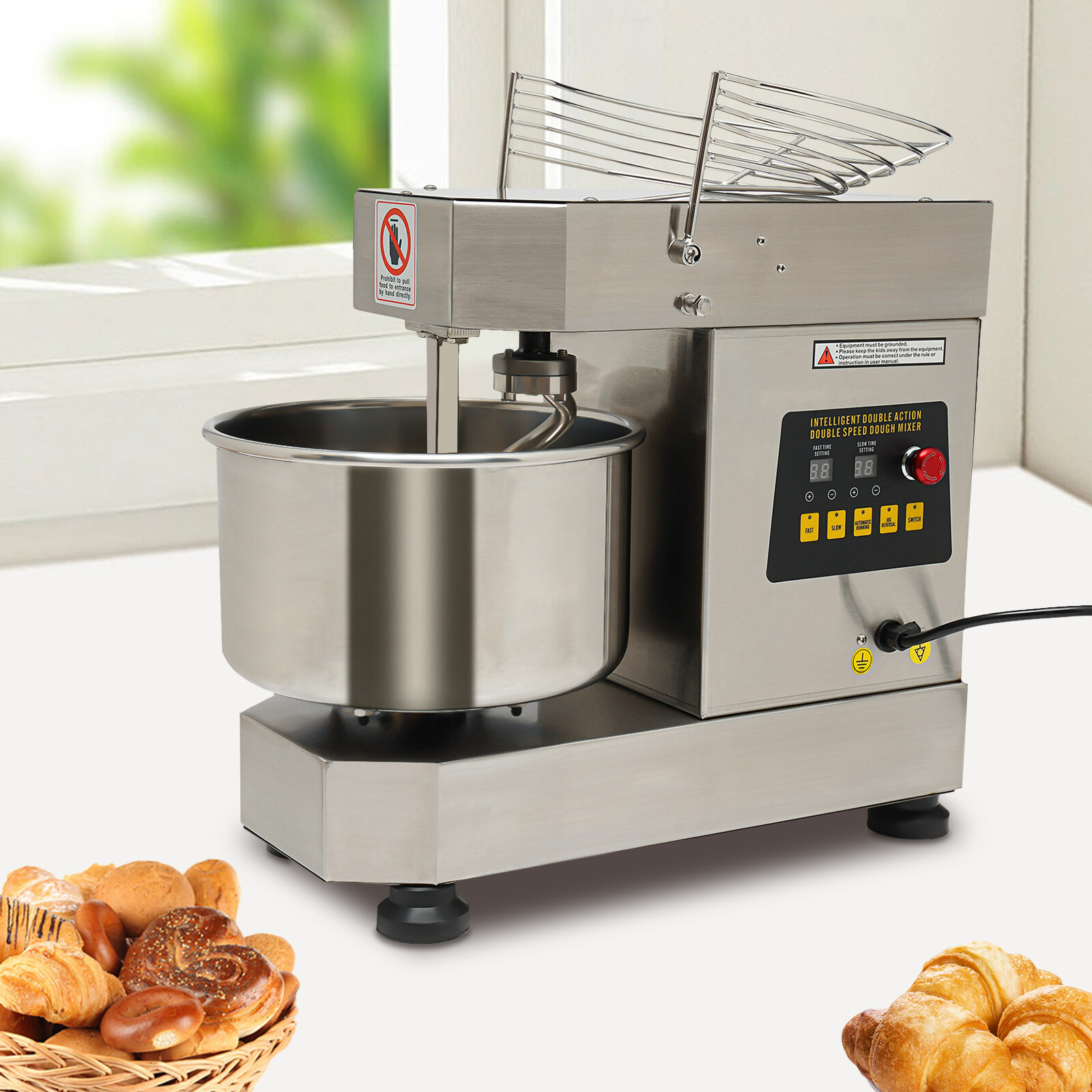 Commercial Flour Mixer Doughmaker kitchen Electric Dough Kneading Machine 110V