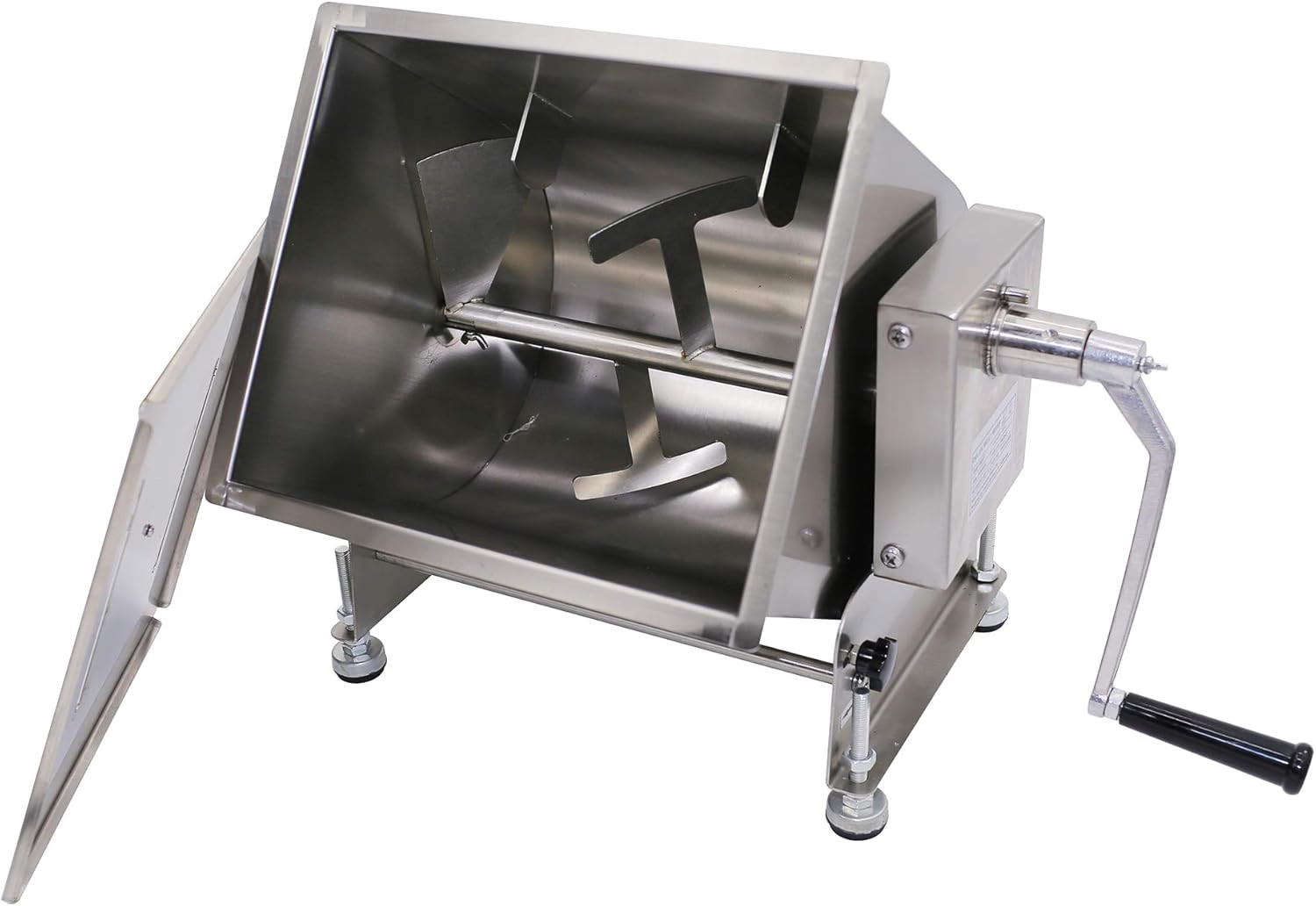 CMI Commercial Tilting Mixer Stainless Steel Manual Meat Mixers with Lid, 35Lb/2