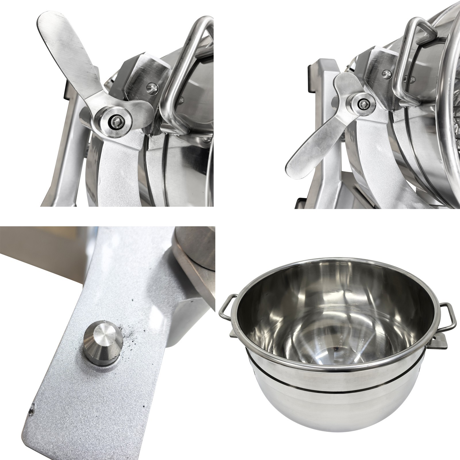 220V 3-Phase 60QT Spiral Dough Mixer with Trolley Food Stuffings Mixer Machine