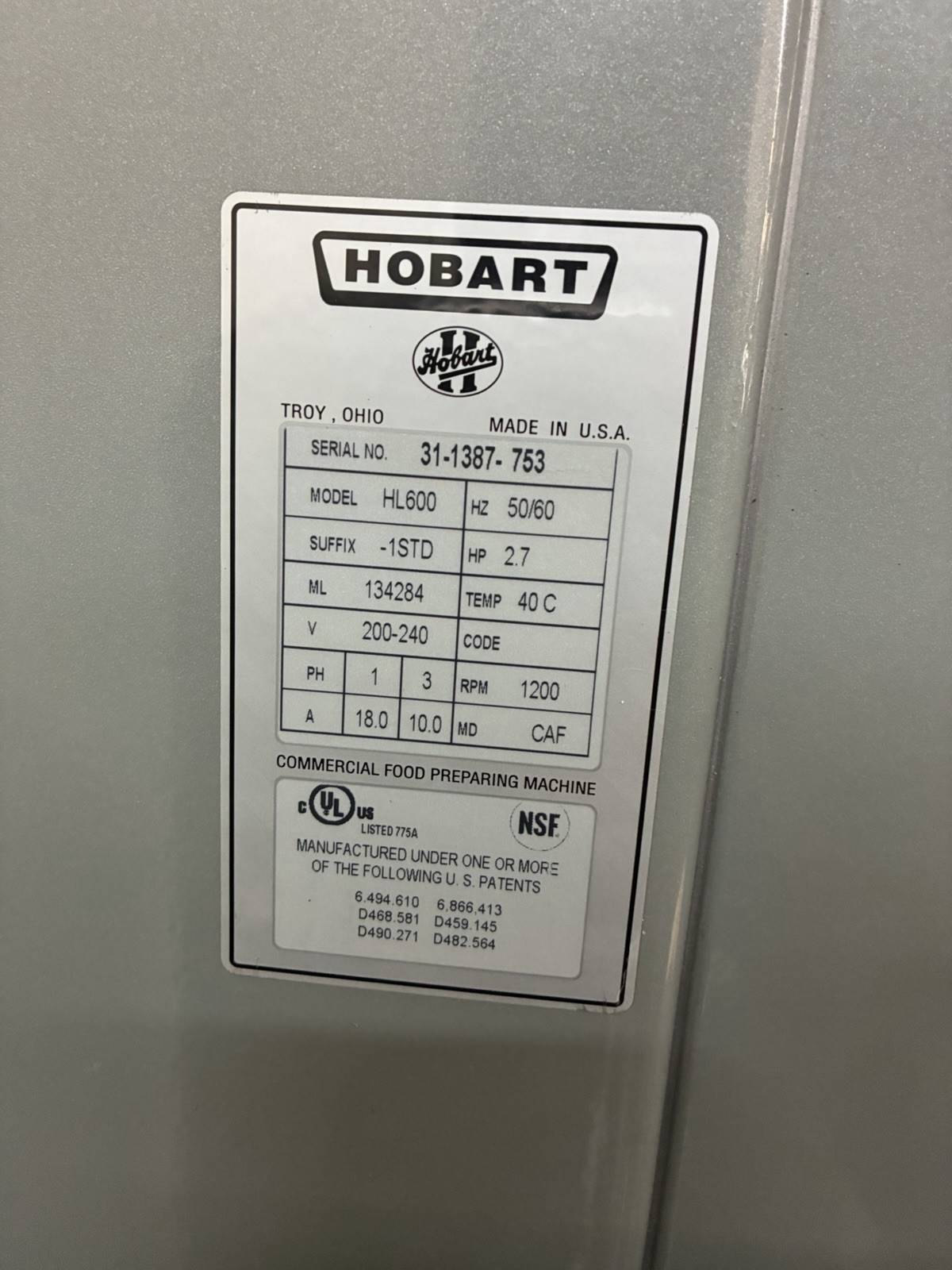 hobart legacy hl 600 Mixer