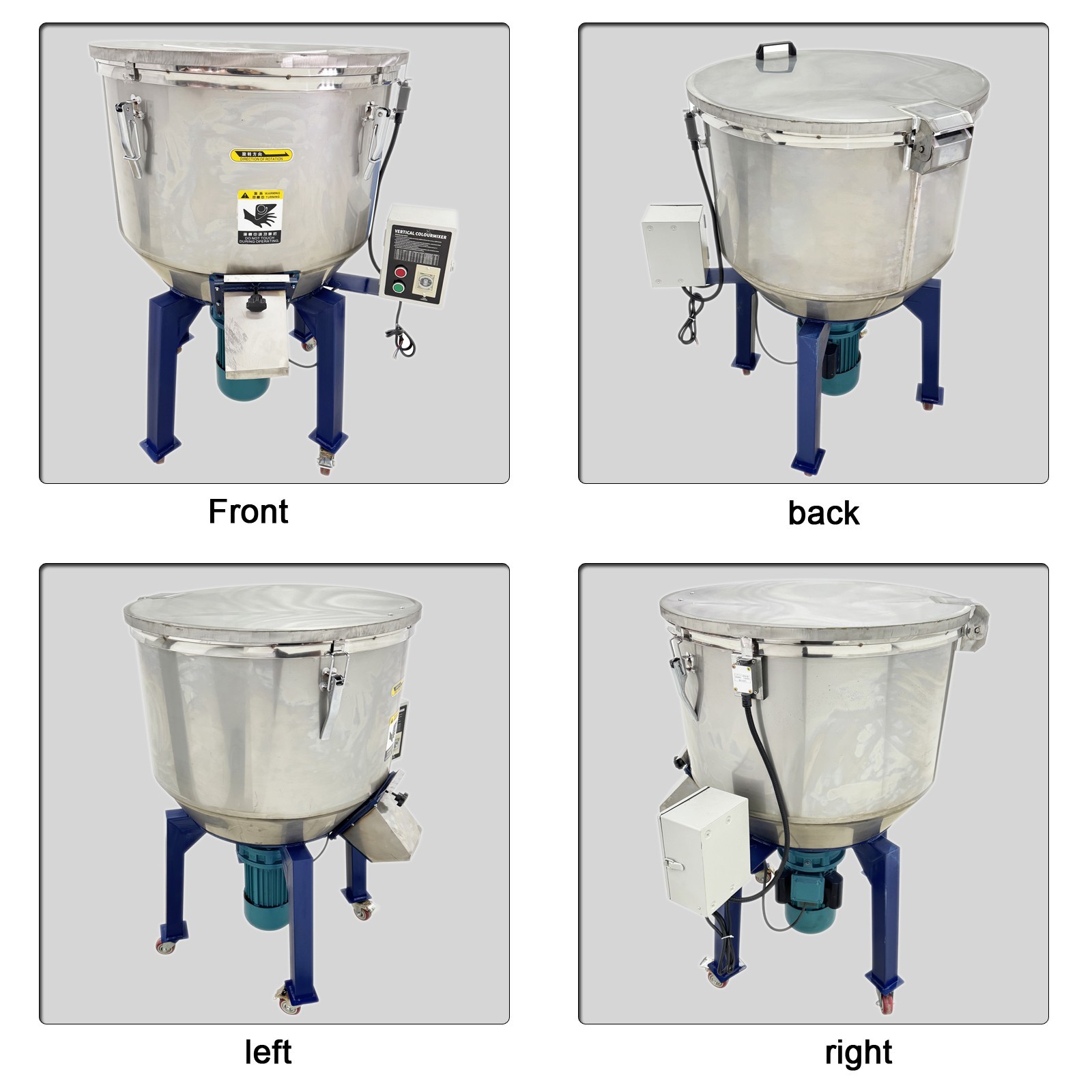 220V 4KW Industrial Blender Mixer Vertical Color Mixer 100KG Capacity 48RPM