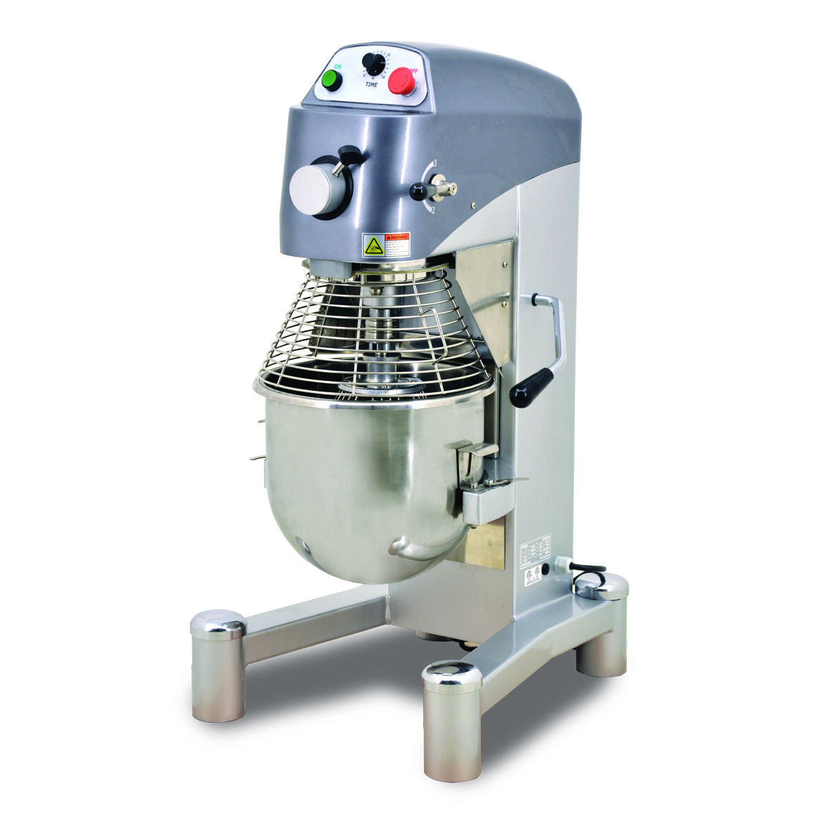 Omcan USA 43560 Floor Model 20 qt Planetary Mixer with Guard and Timer, #12 H…