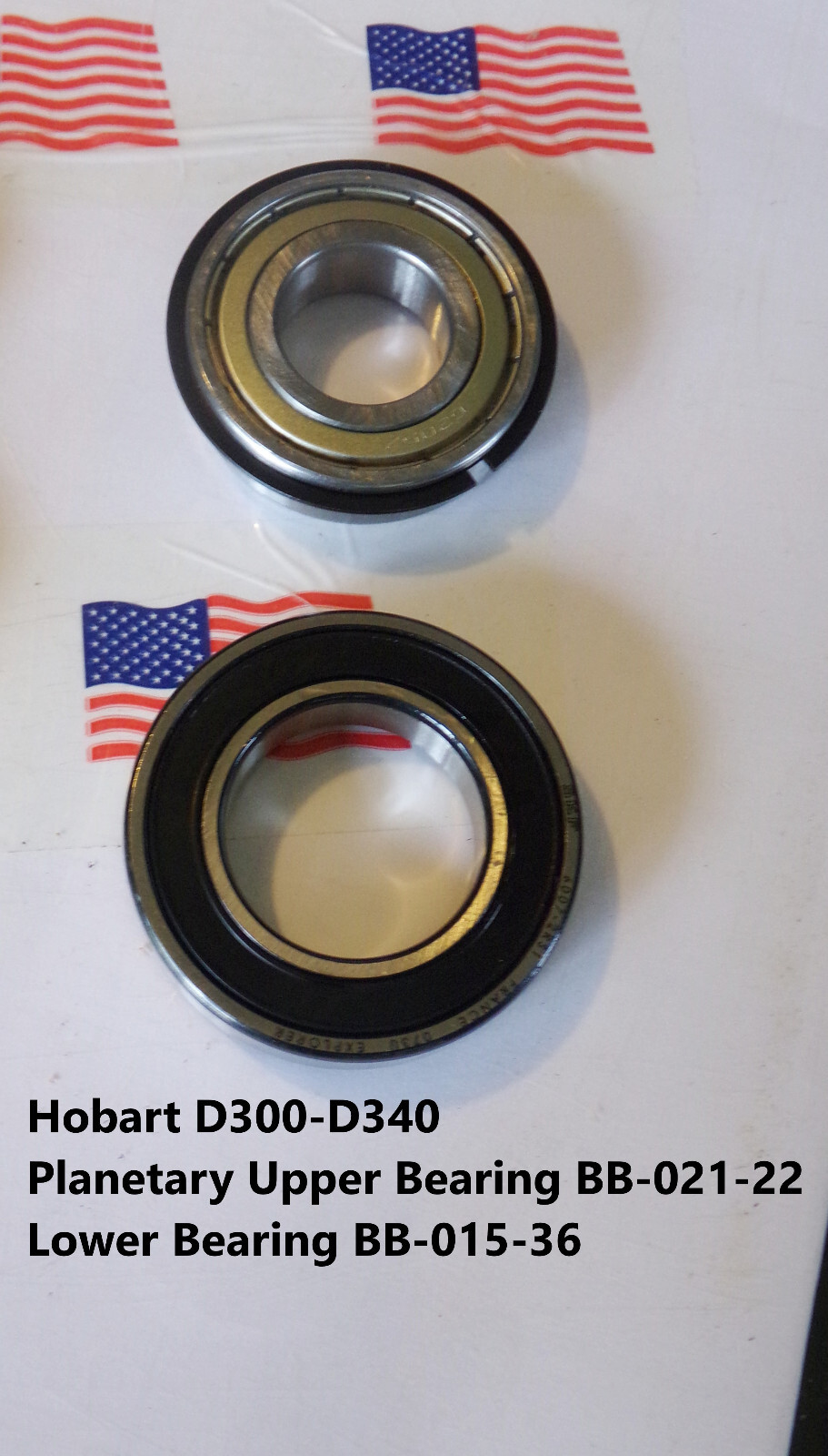 Hobart D330-D340 Planetary Upper Bearing BB-021-22 Lower Bearing BB-015-36