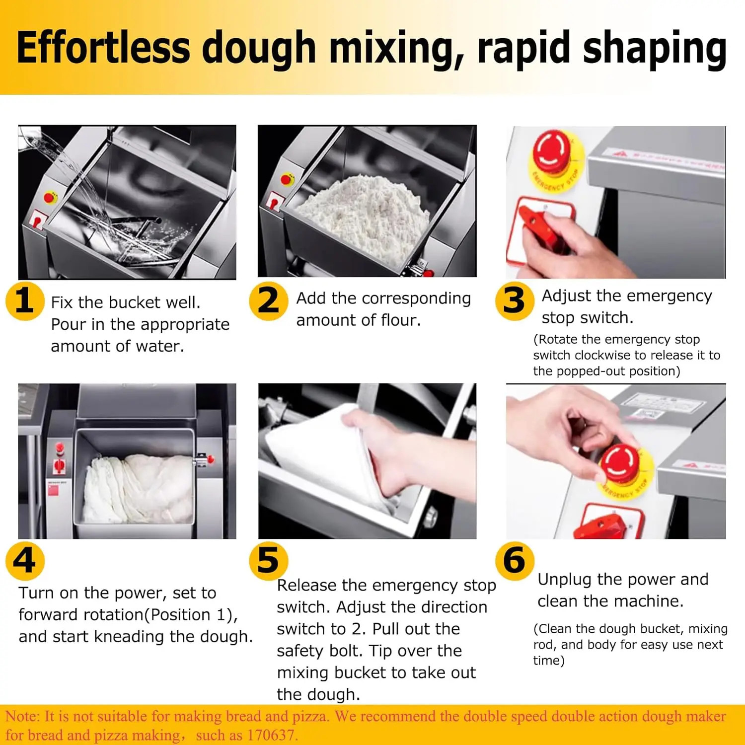 Commercial Dough Mixer Bidirectional Rotation Dough Kneading Machine 220V