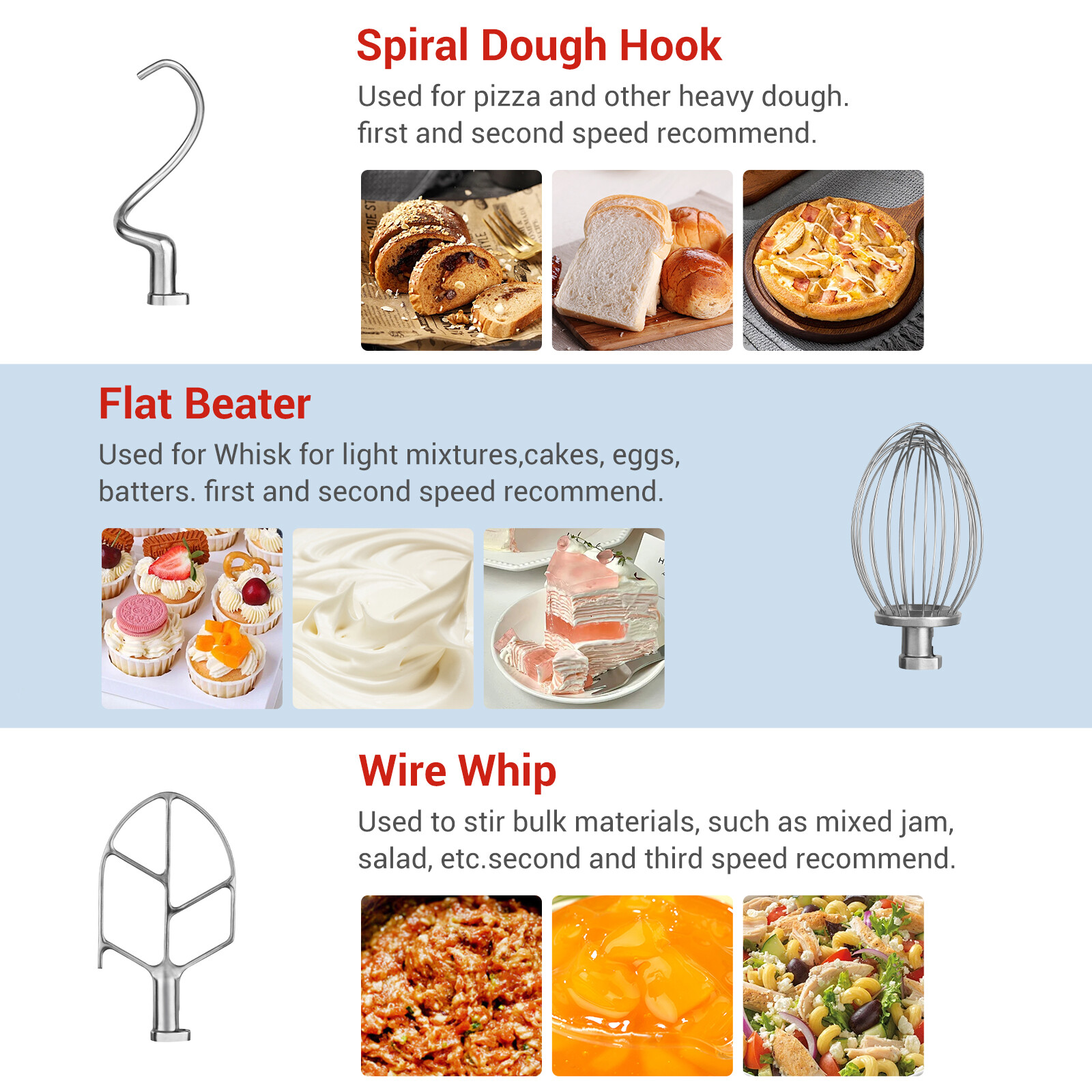 Commercial Food Mixer Electric Dough Mixer 15Qt 3 Speeds Pizza Bakery 600W