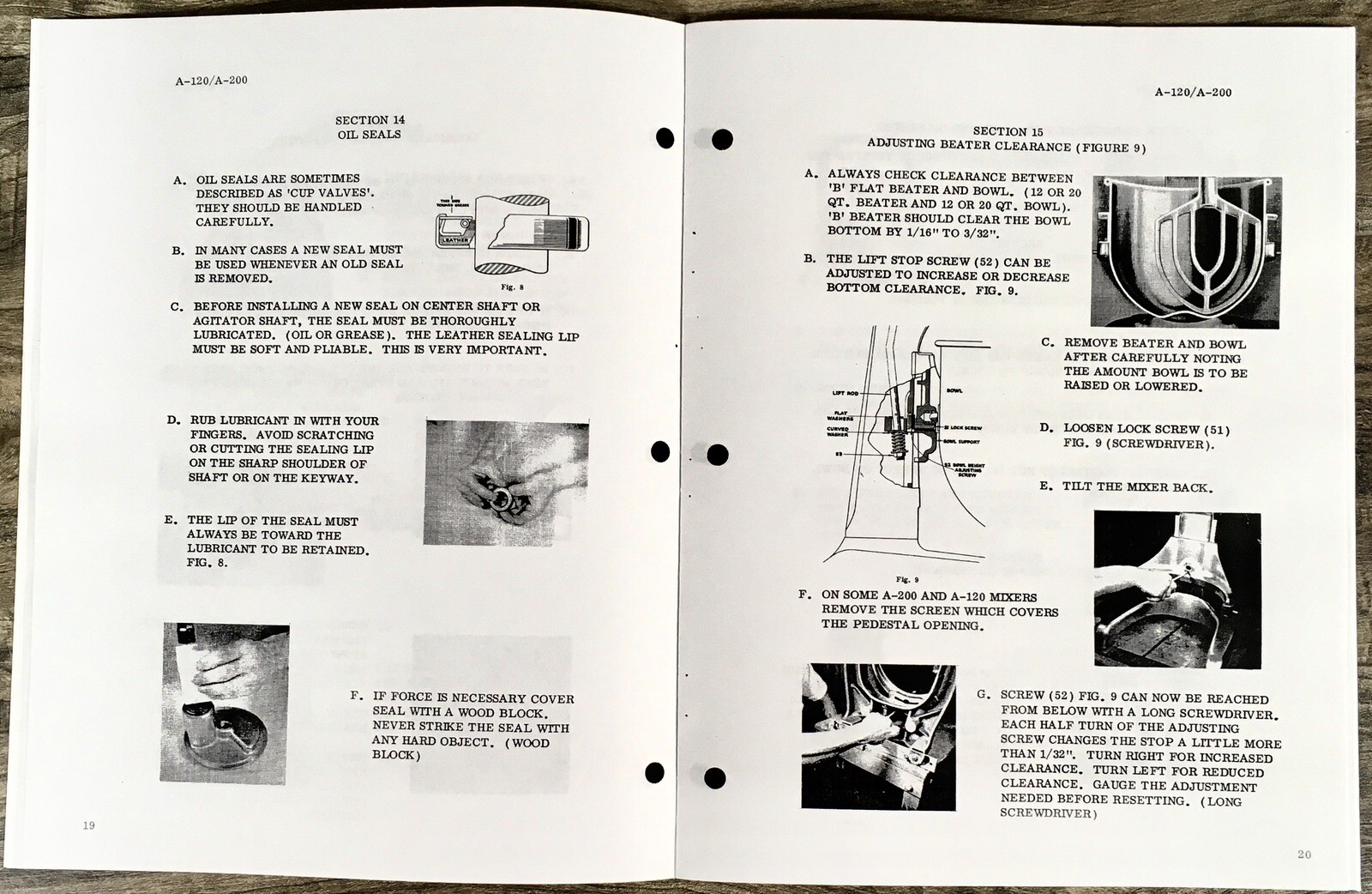 Hobart A120 A200 Mixer Shop Manual Technical Service Repair Book