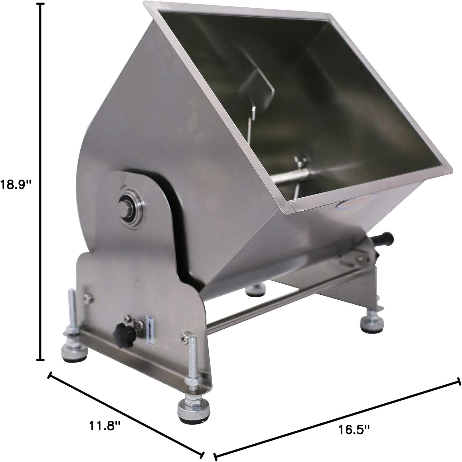 CMI Commercial Tilting Mixer Stainless Steel Manual Meat Mixers with Lid, 35Lb/2