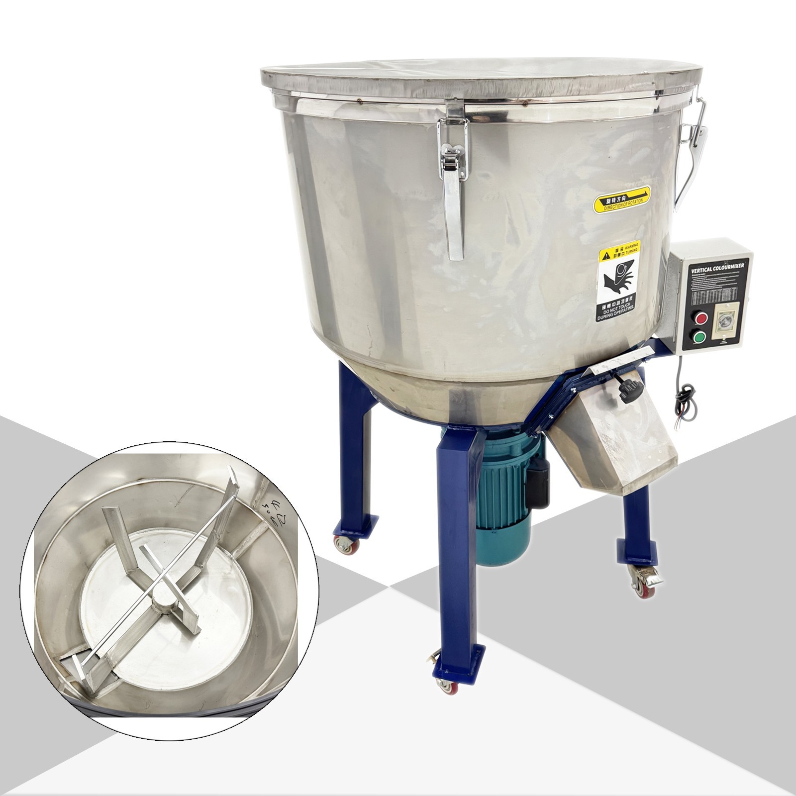 220V 4KW Industrial Blender Mixer Vertical Color Mixer 100KG Capacity 48RPM