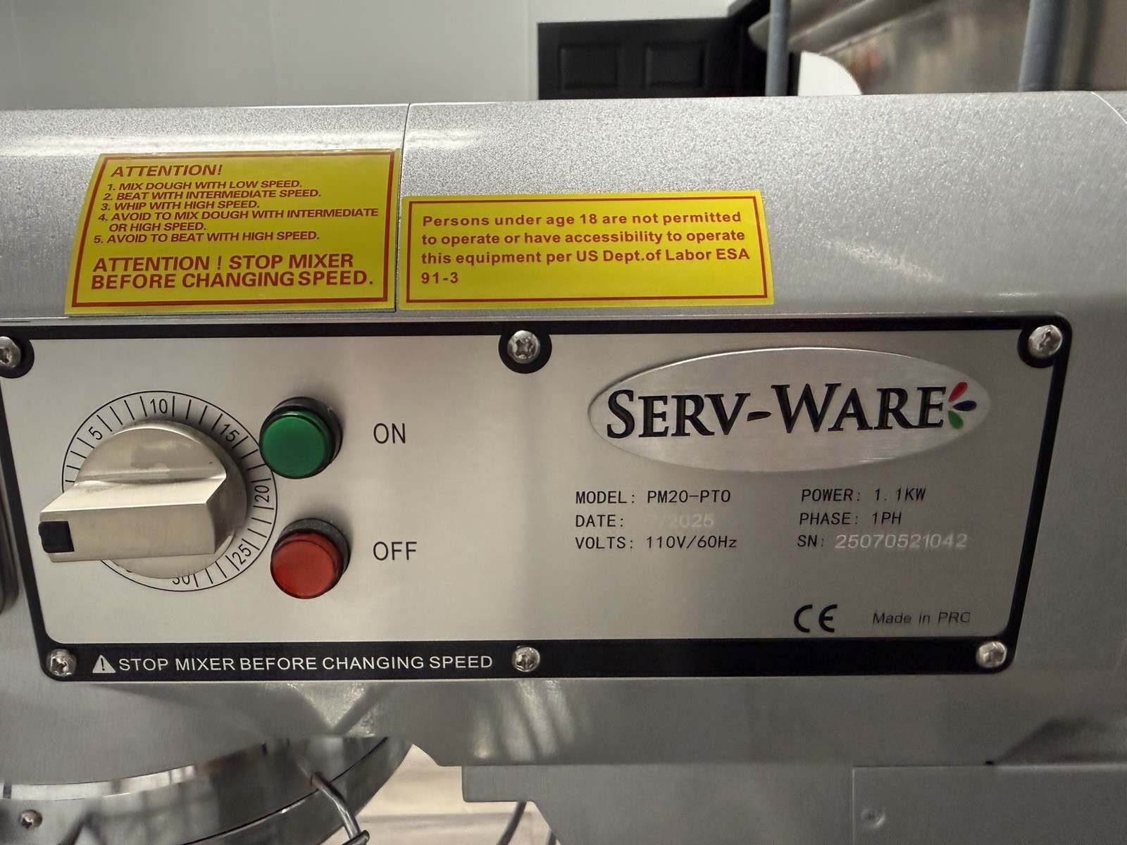 Serv-Ware PM20-PTO Floor Model 20QT Planetary Dough Mixer INCLUDES STAND