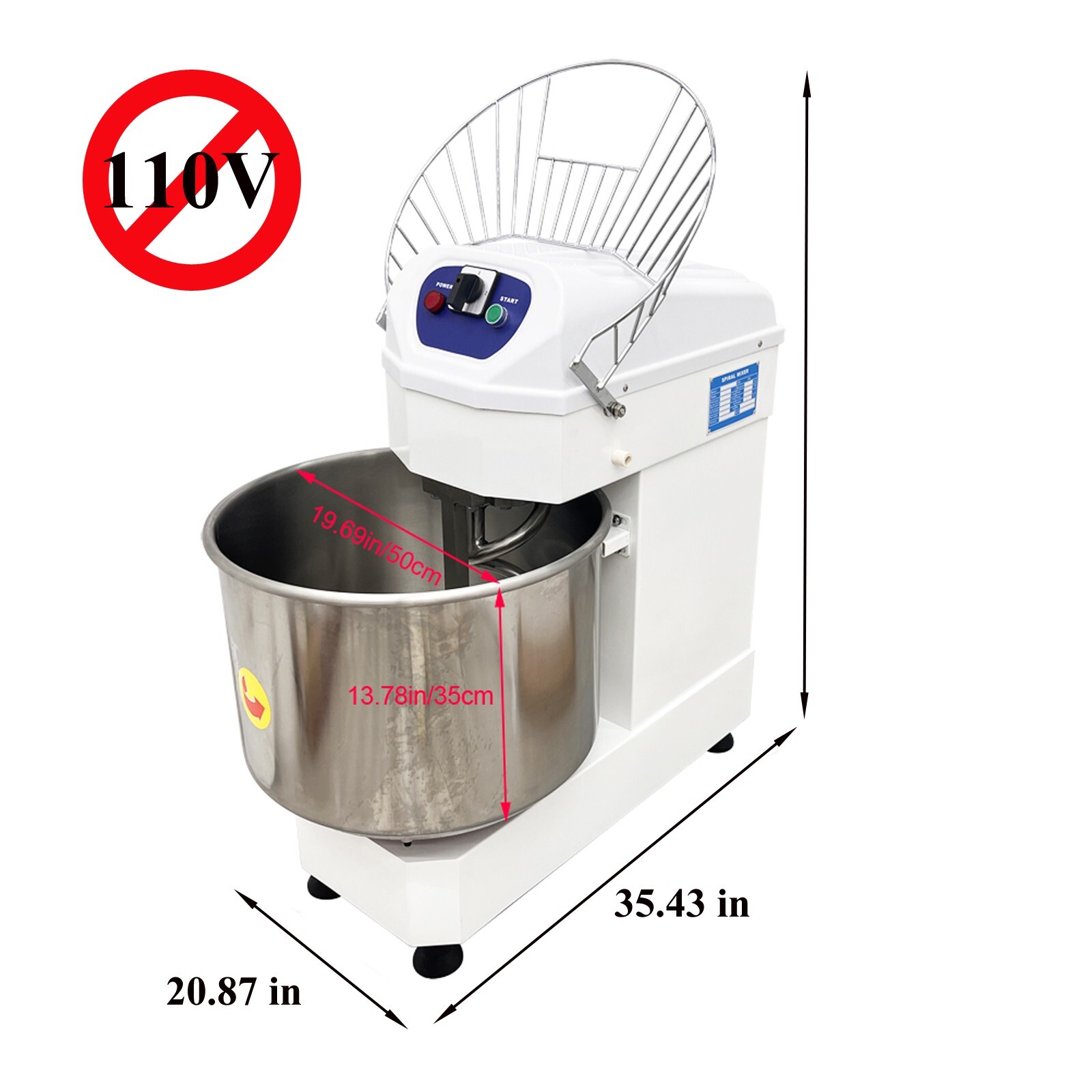 220V 63QT Commercial Mixers Dough Mixer Machine Stand Food Preparation 60L