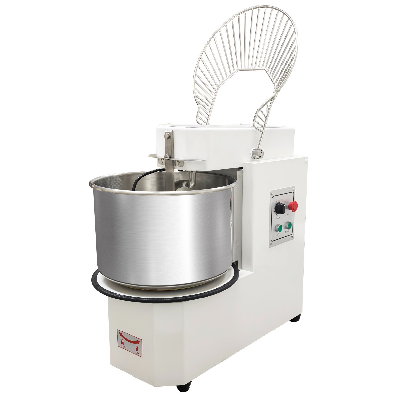 30L Commercial Food Mixer Machine 110V Spiral Dough Mixer with Detachable Bucket