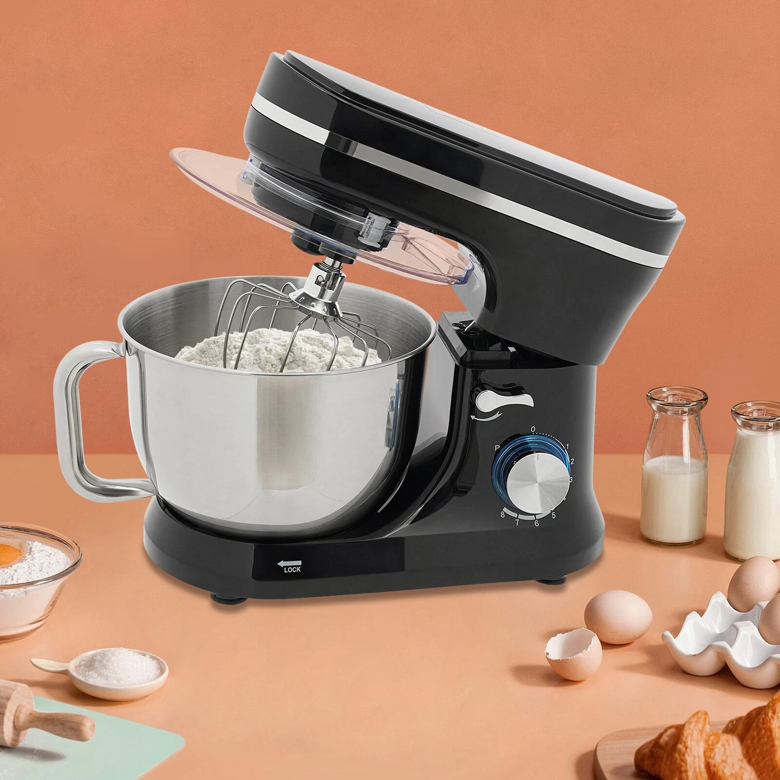 660W Electric Kitchen Food Mixer, Multifunctional Kitchen Mixer 4.5L-Bowl Mixer