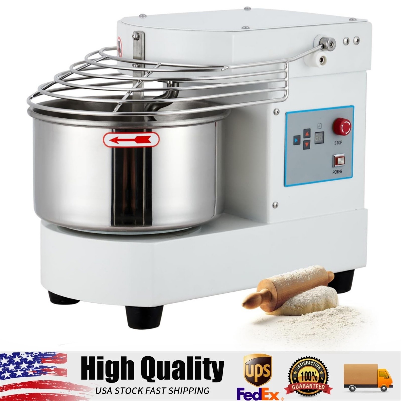 Commercial Food Mixer, 10.5 Qt Touch Screen Dough Mixer Machine with Timer, 650W