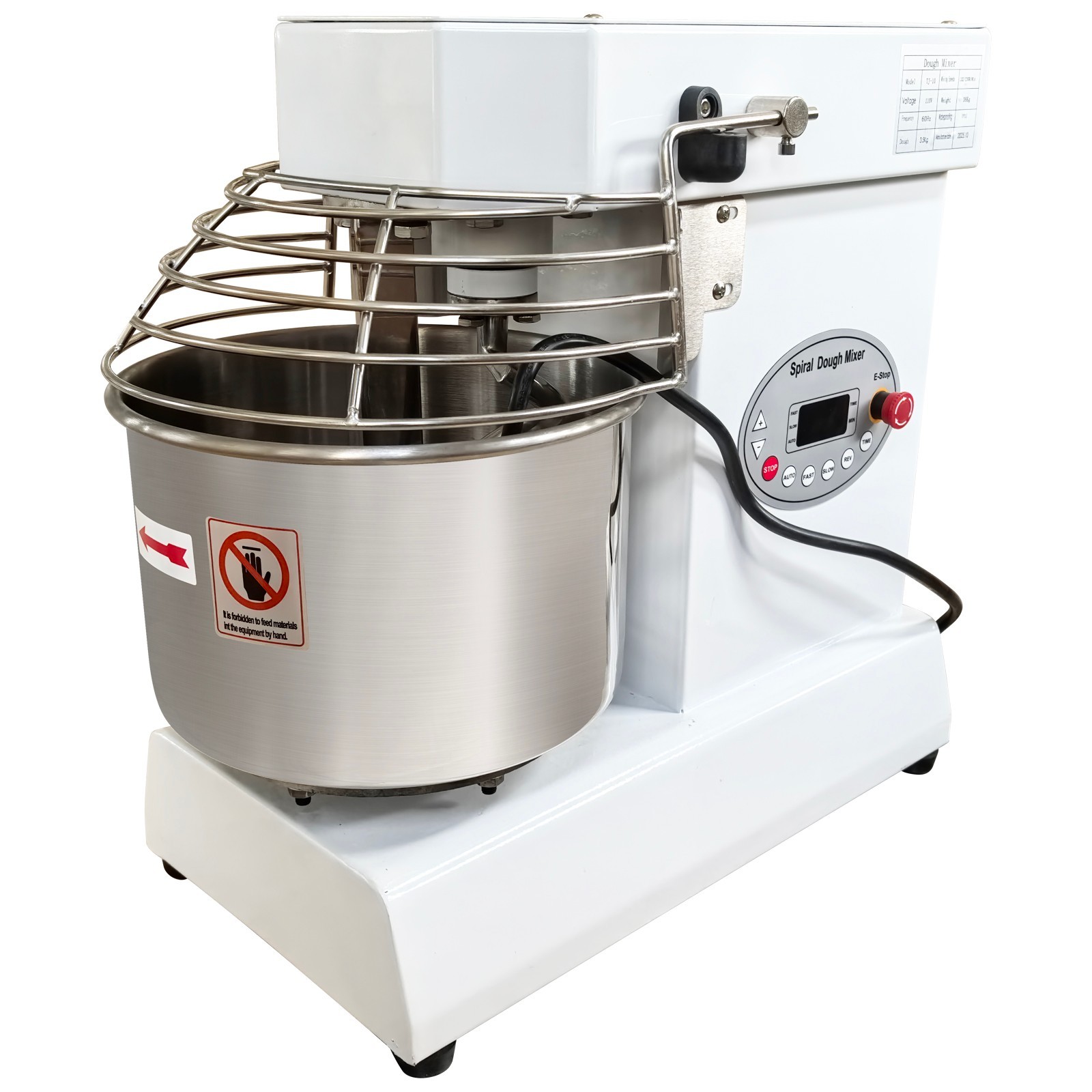 550W 10L Commercial Dough Mixer 110V High-Efficiency Spiral Flour Mixing Machine