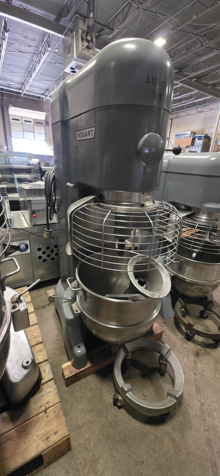 Used 80qt Hobart M802 Planetary Floor Mixer with Bowl Dolly Hook 2HP 220V 3Ph