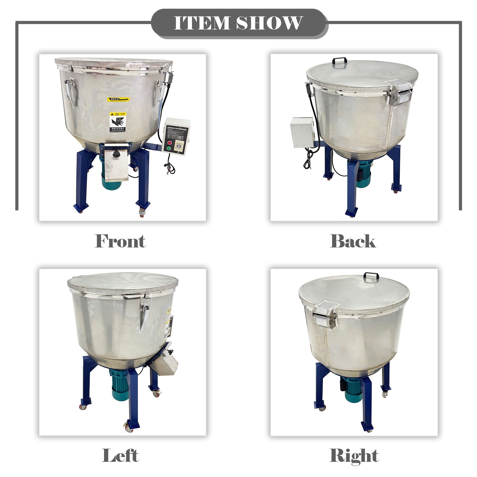 220V Plastic Particle Mixer Industrial Blender Mixer Vertical Color Mixer 1PH