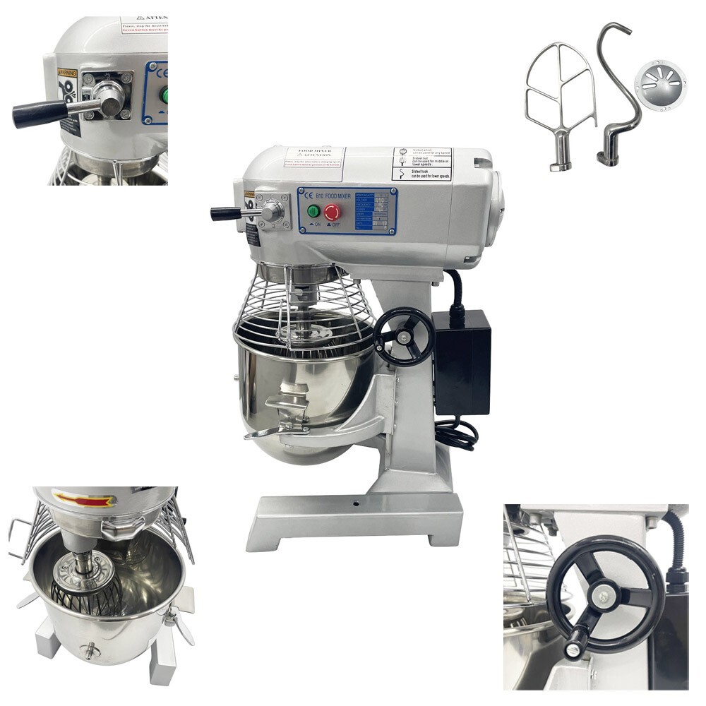 110V 450W Commercial Dough Food Mixer and Flour Mixer 10L with Emergency Stop