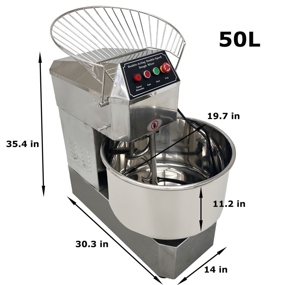 110V 50L Commercial Mixers Machine Double-acting Double-speed Dough Mixer