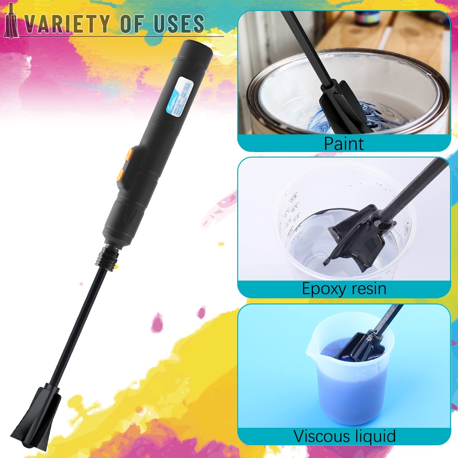 Suzzam Resin Mixer Paddles, 12 pcs Plastic Epoxy Mixer for Drill Paint Stirrer f