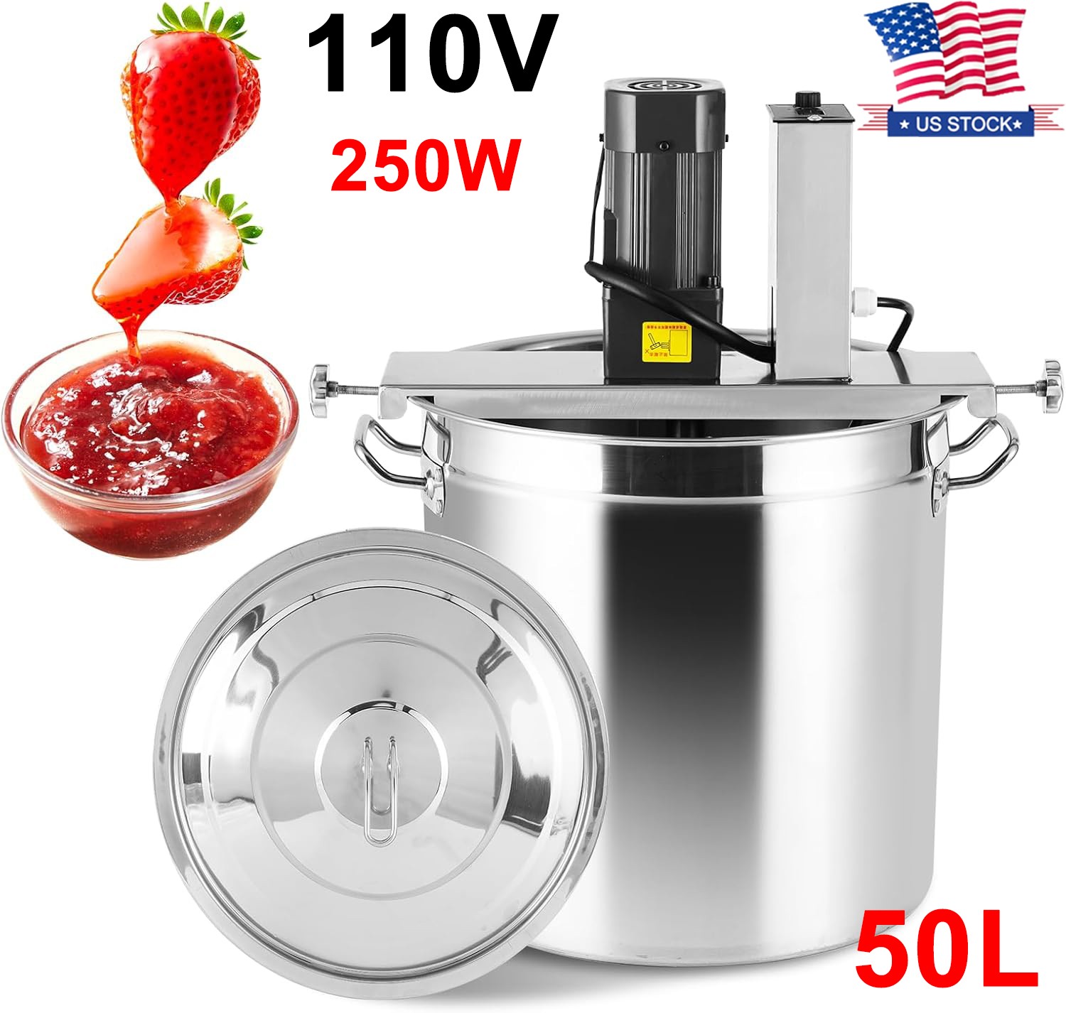 50L Commercial Food Mixer Electric Jam Sauce Stirring Frying Machine Adjustable