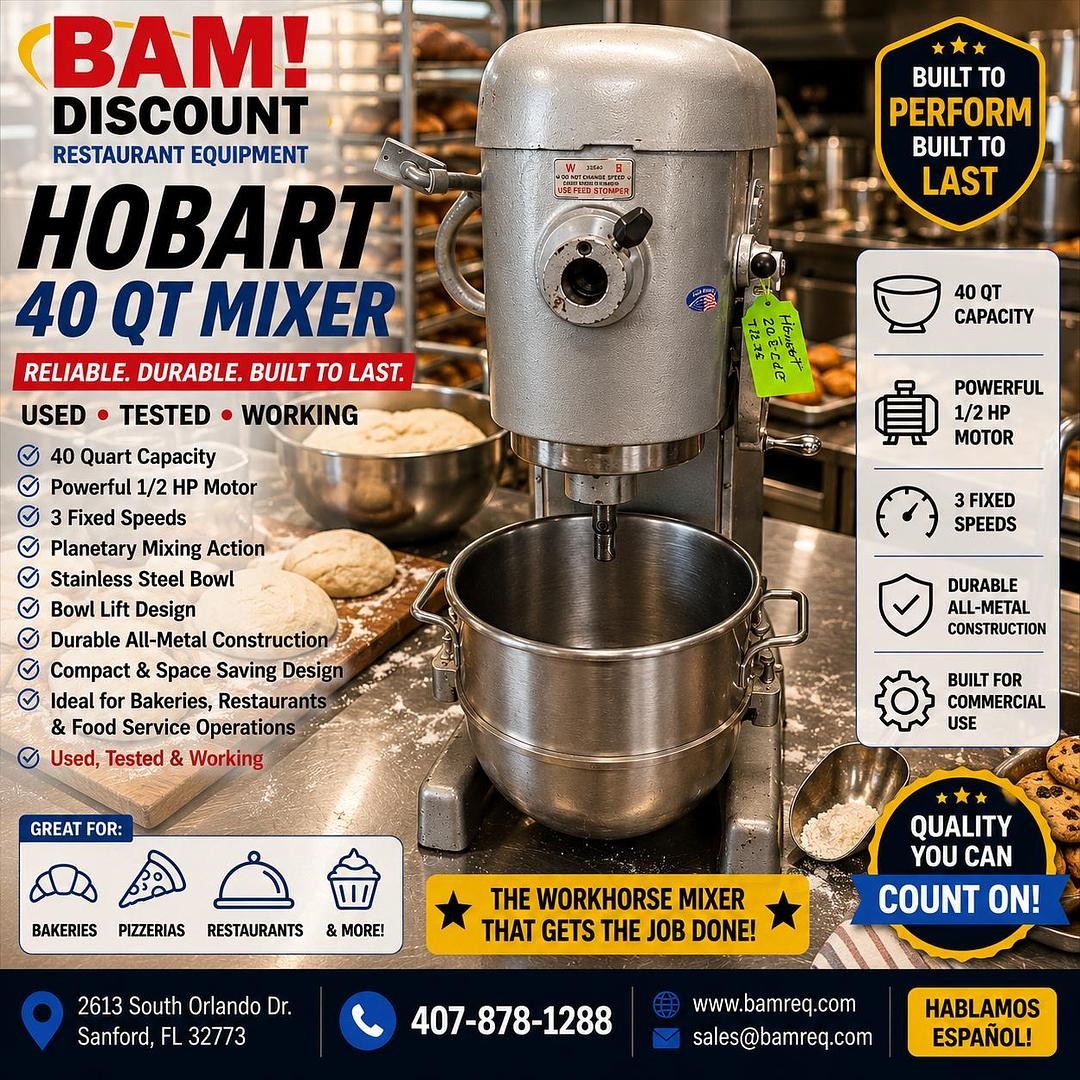 Hobart 40 Quart Commercial Planetary Mixer Used • Tested • Working