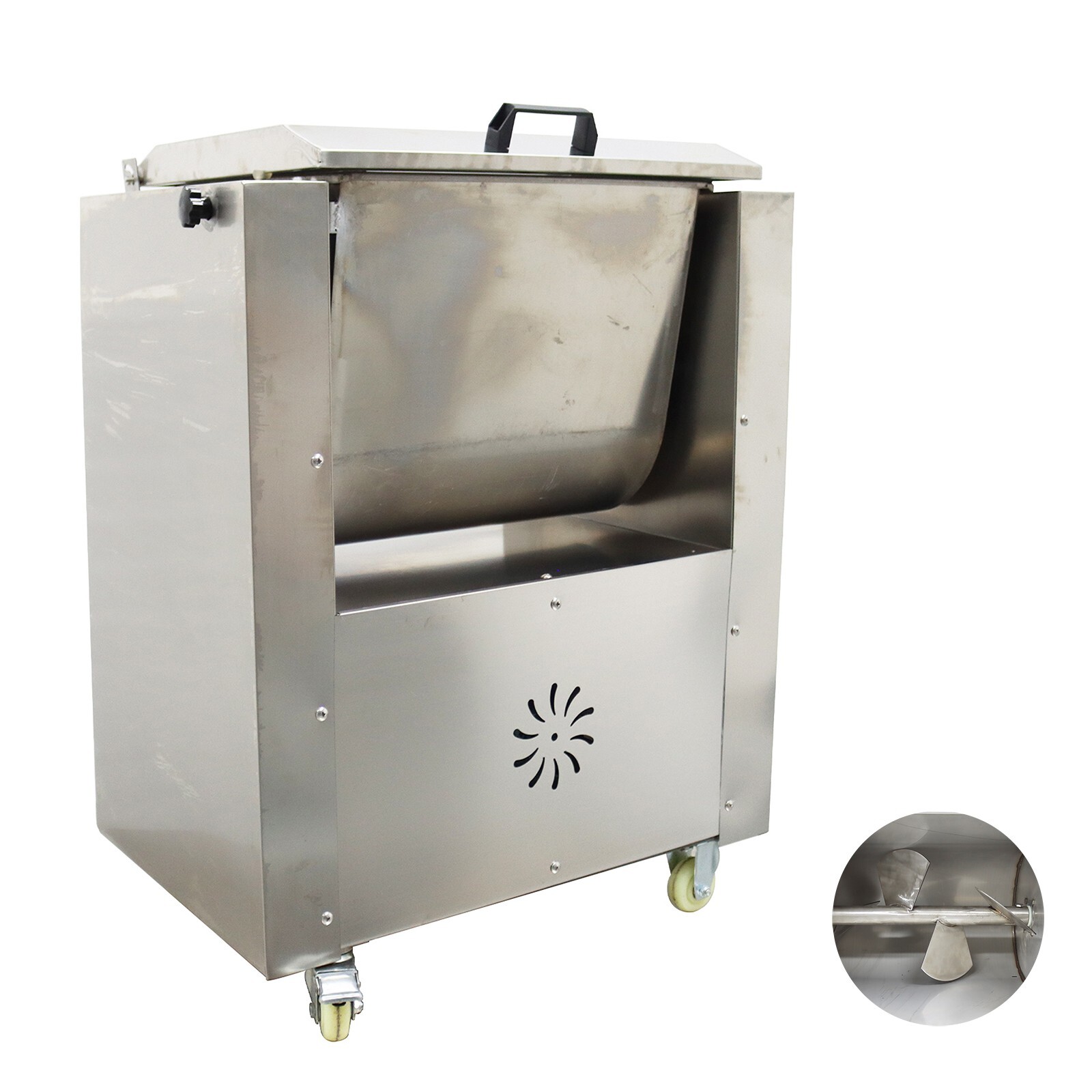 Commercial Electric 13.2Gallon(50L) Capacity Meat Mixers W/Tilt Tank&Casters