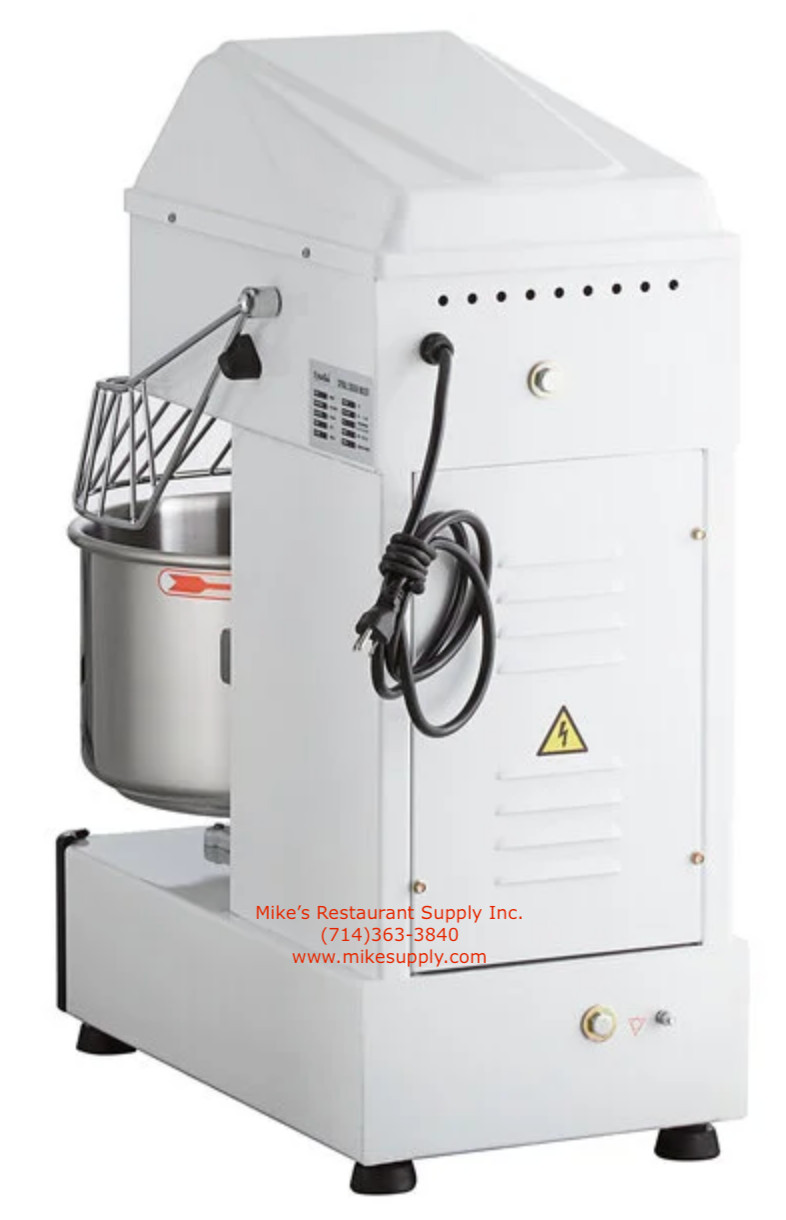 40 Quart 56 LB Spiral QT Dough Mixer 2 Speed Estella SM40 240V 4HP Rotating Bowl