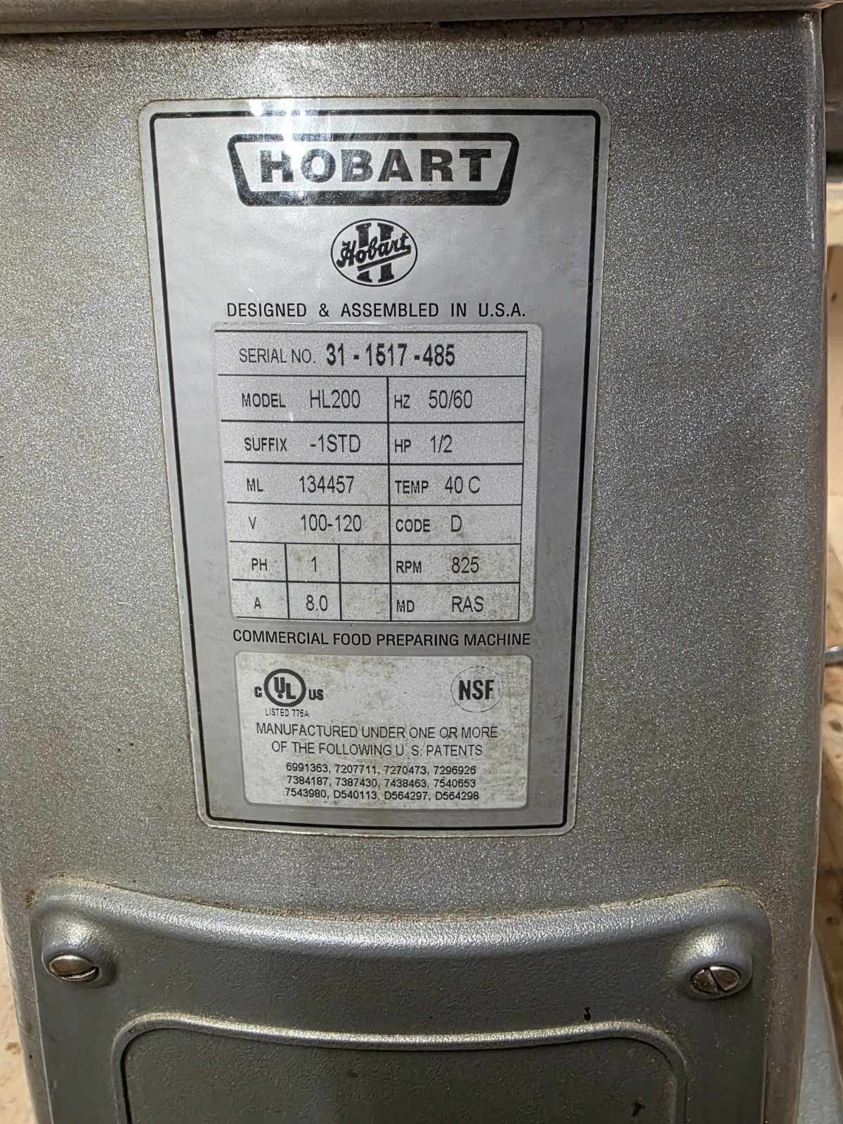 HOBART HL200 20 QT Planetary DOUGH MIXER w/ Hook Whisk and Paddle VERY NICE
