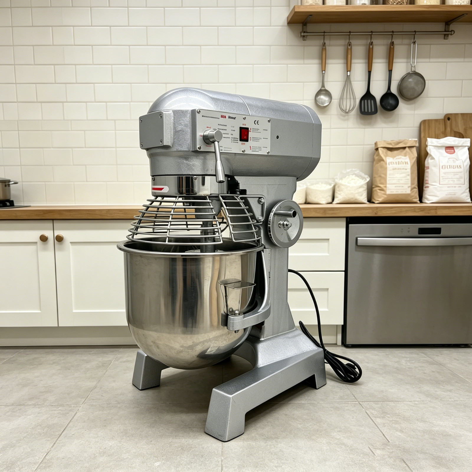 10V Commercial Dough Mixer 20L Stainless Steel Dough Kneading Machine Mixing To