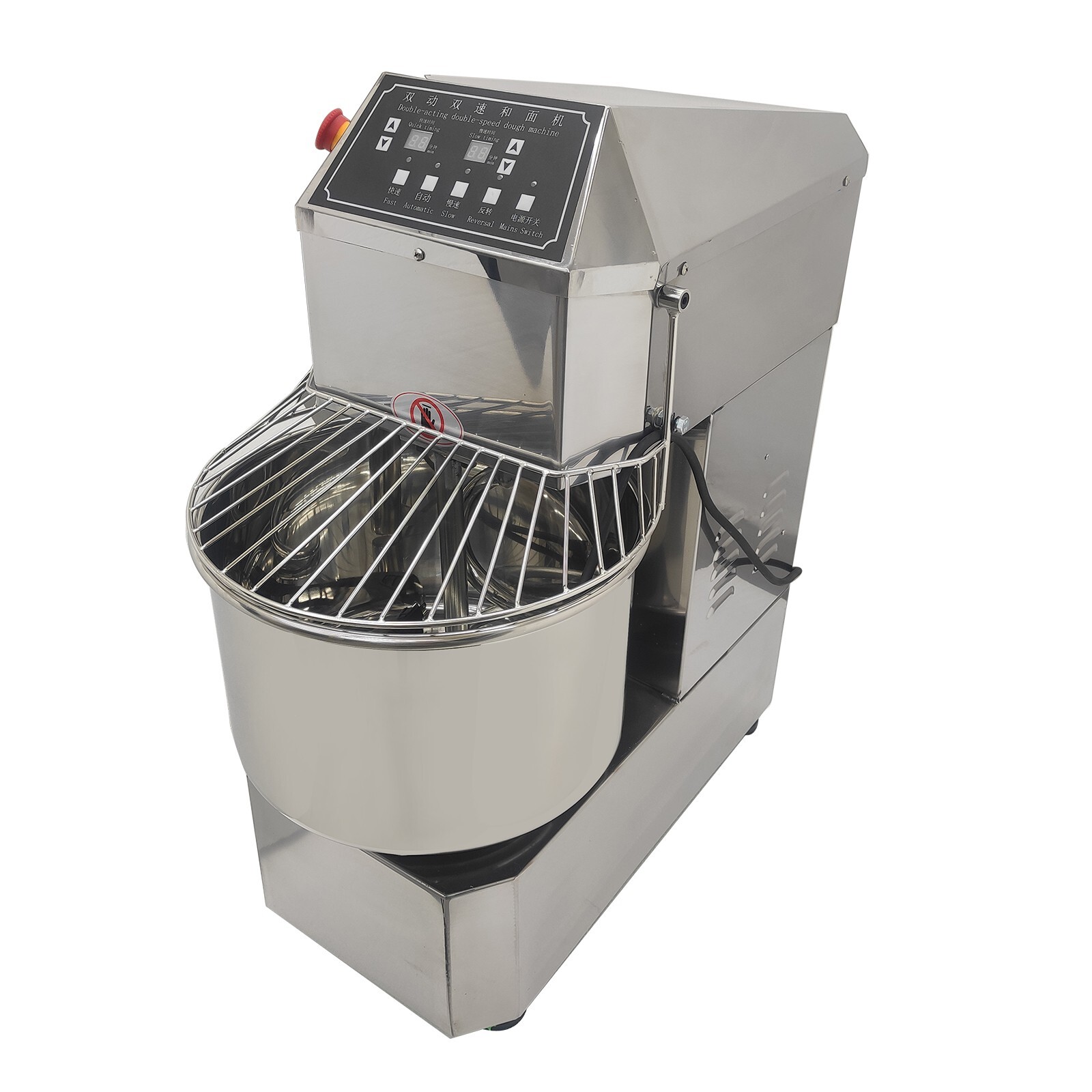 110V 30QT Double-Action Double-Speed Dough Mixer Commercial Dough Spiral Mixer