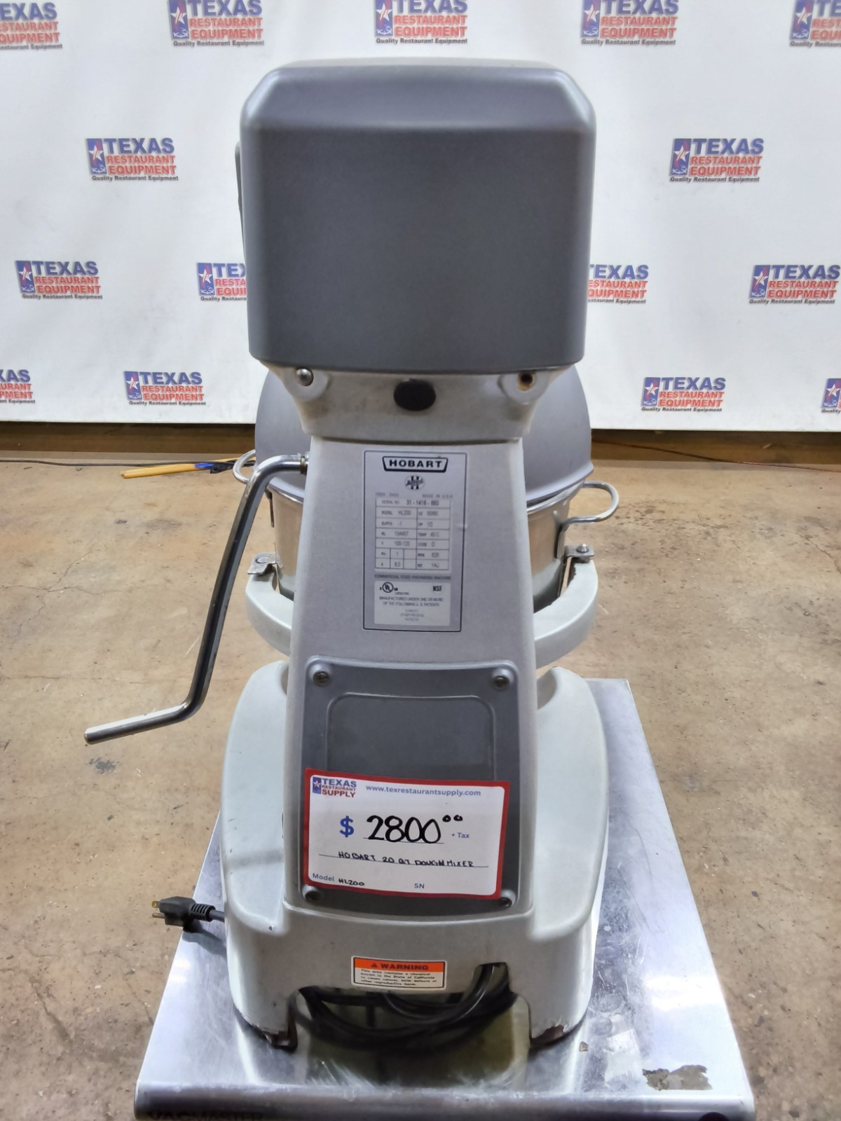 Hobart Legacy HL200 commercial Countertop 20 Quart Dough Mixer with bowl & hook