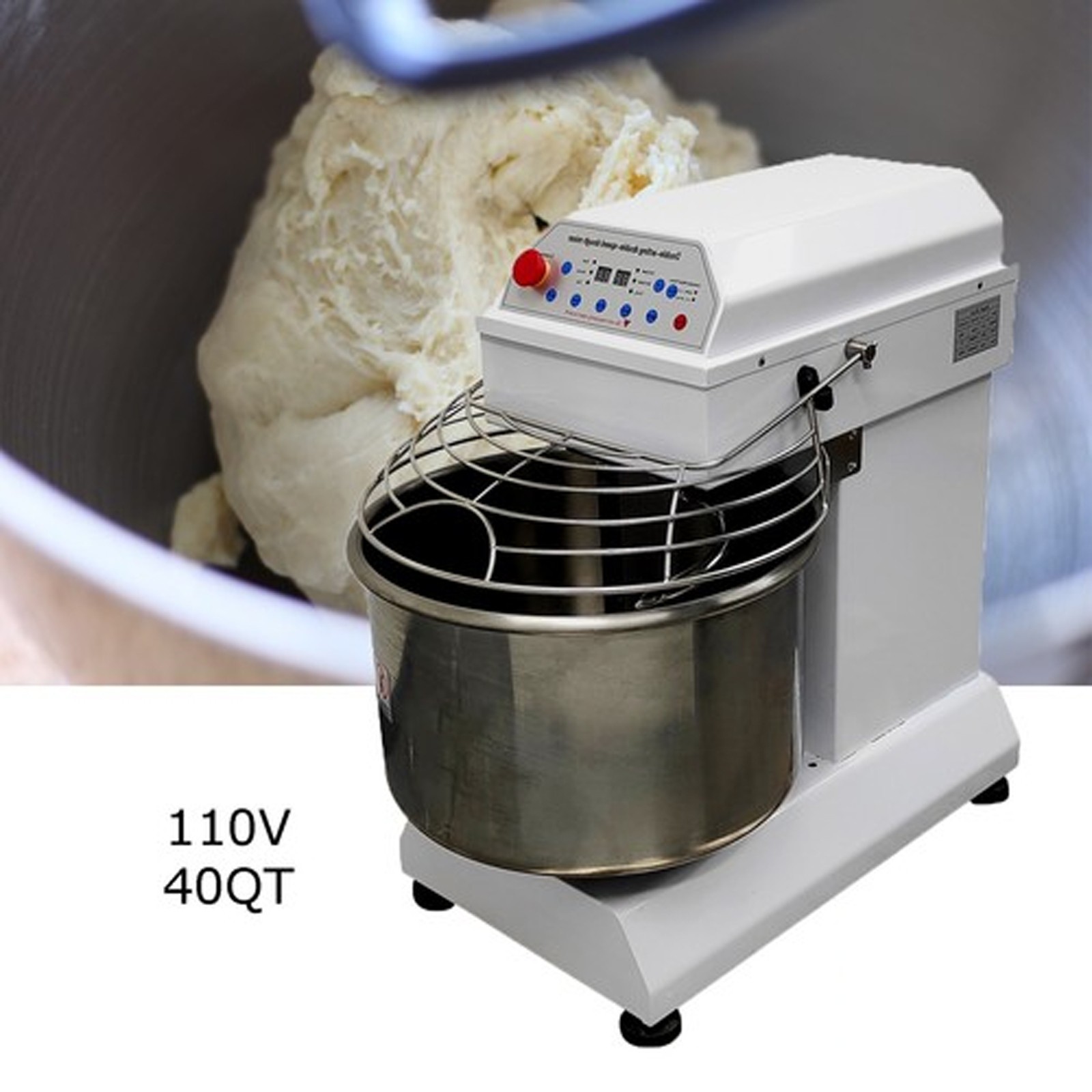 110V Commercial 40L Double-Act Dough Mixer Dual Rotating Dough Kneading Machine