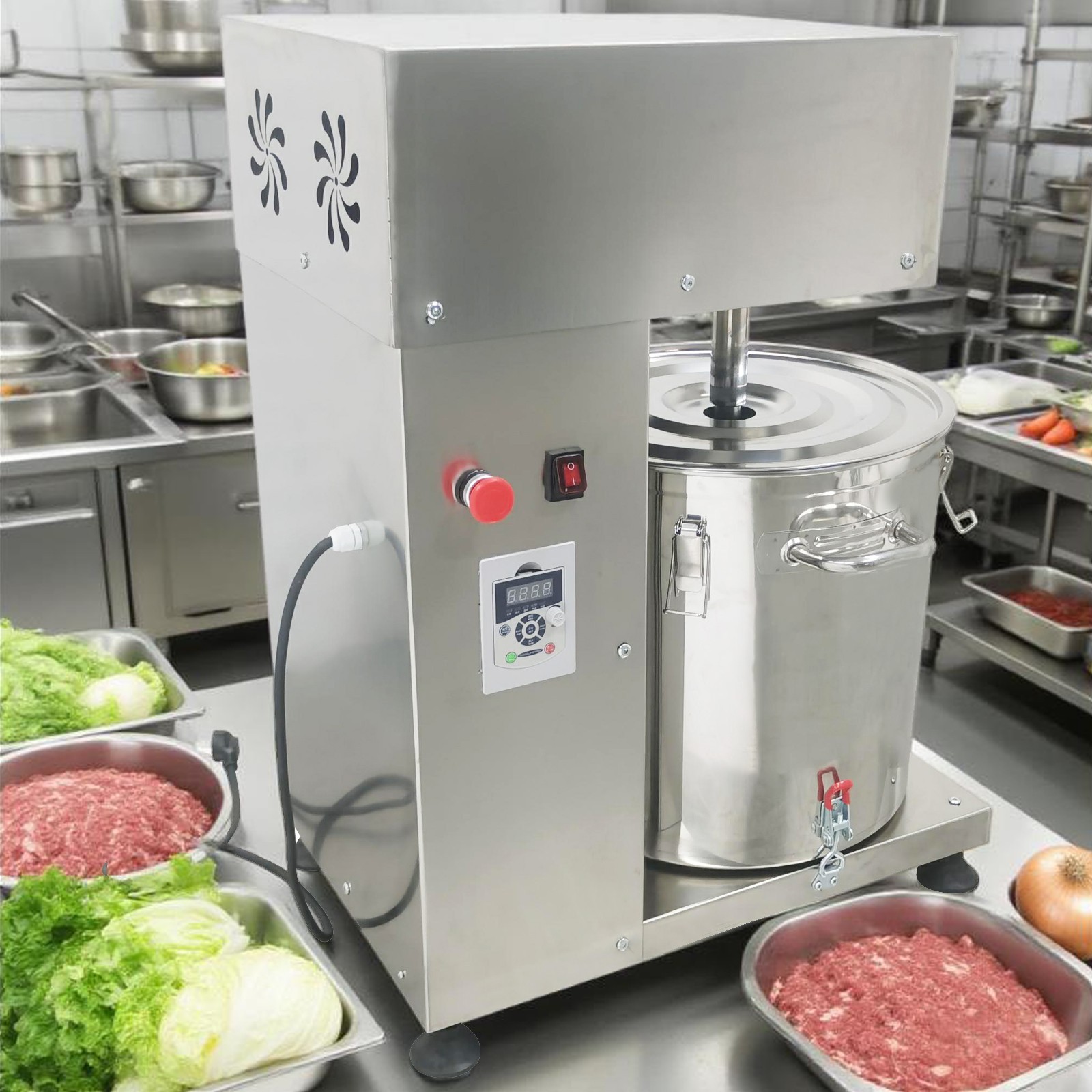 220V Electric Stuffing Mixer 43L Stainless Steel Meat Vegetable Filling Mixer