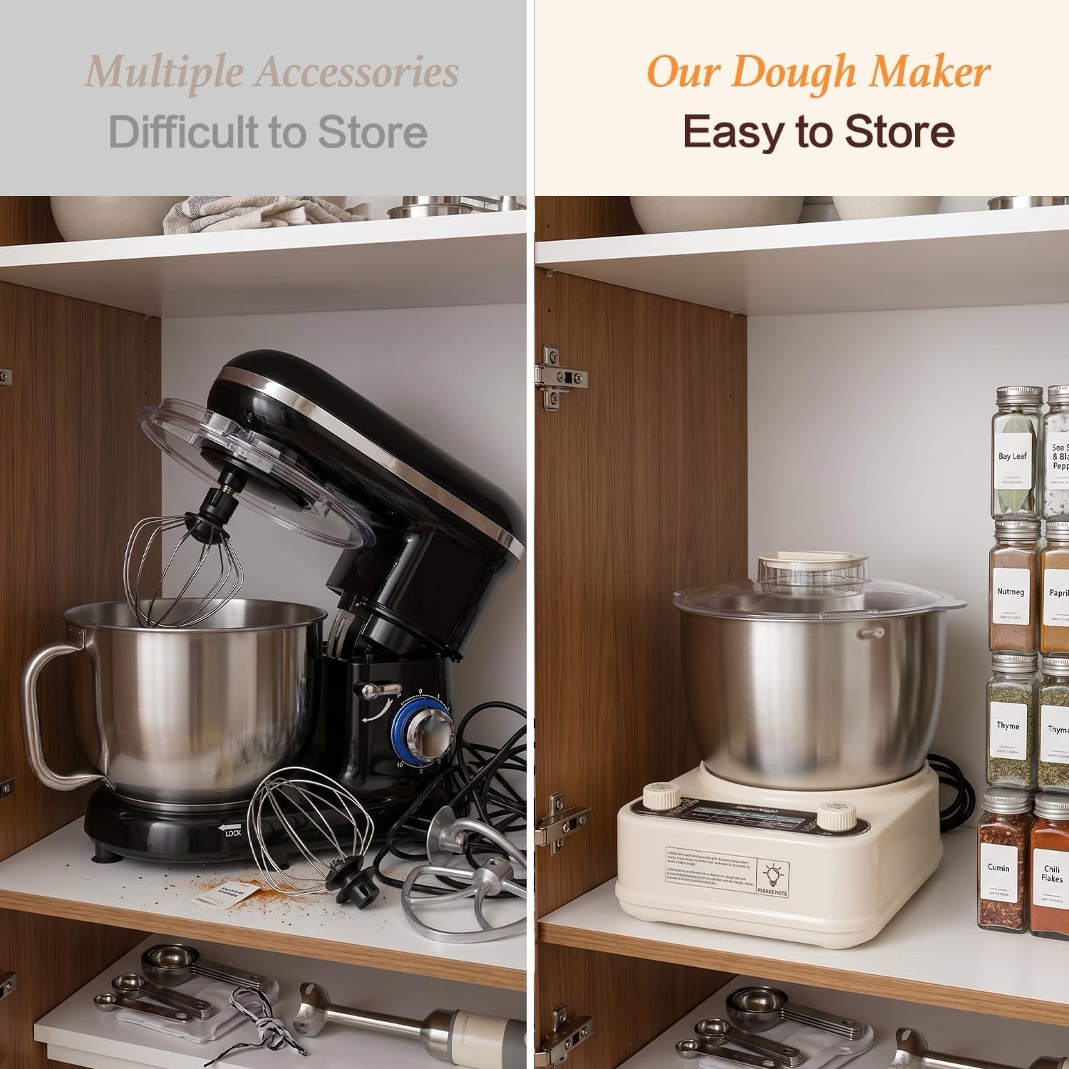 5.3QT Dough Kneader Machine with Timer & Fermentation, Electric Dough Mixer for