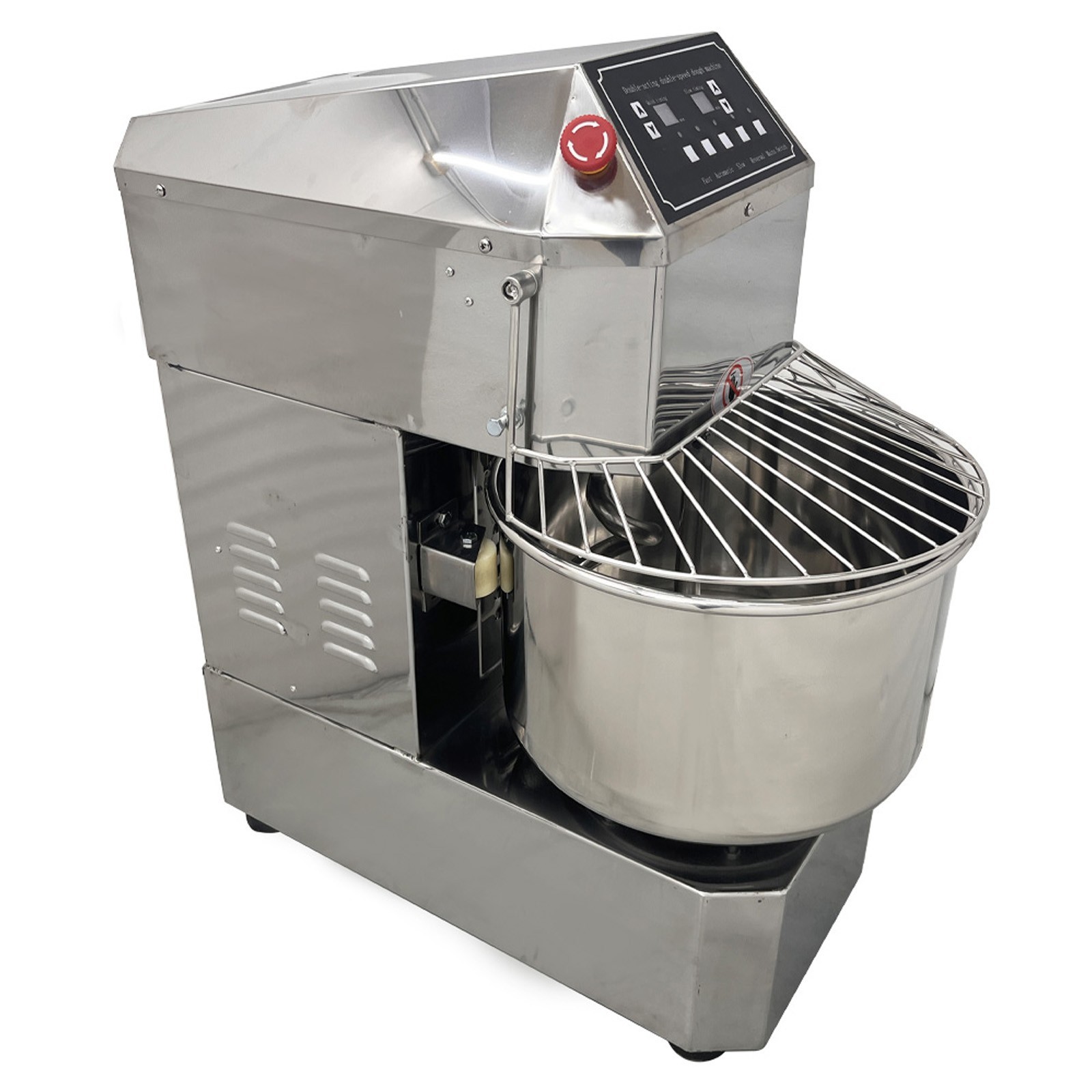 20L Dual Speed Dual Action Dough Mixer 110V Spiral Mixer Speed Time Adjustable