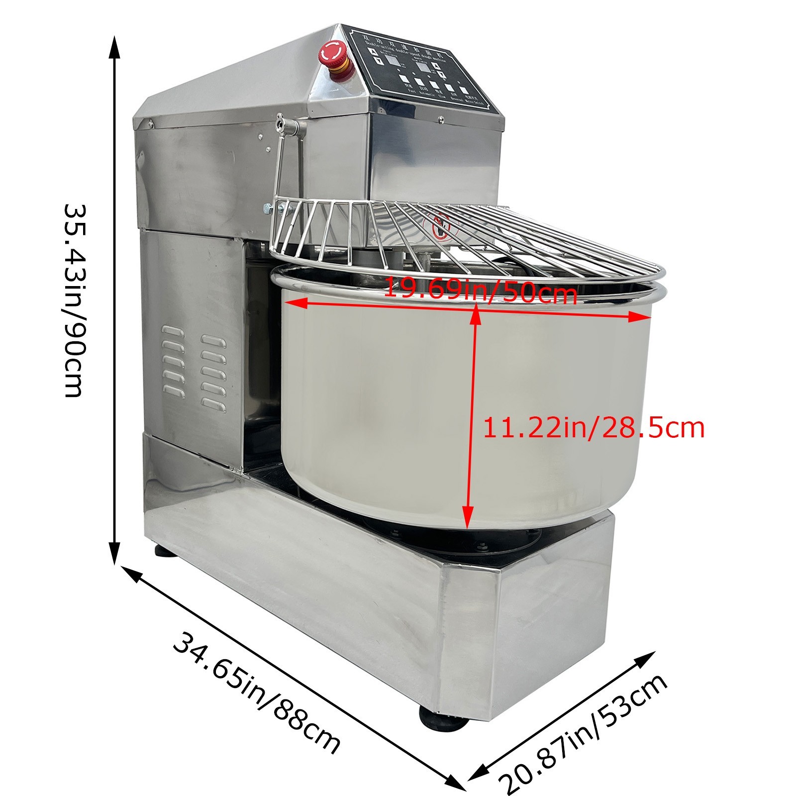 50L 2200W 110V Double Action Double Speed Dough Mixer 110V Speed Adjustablec