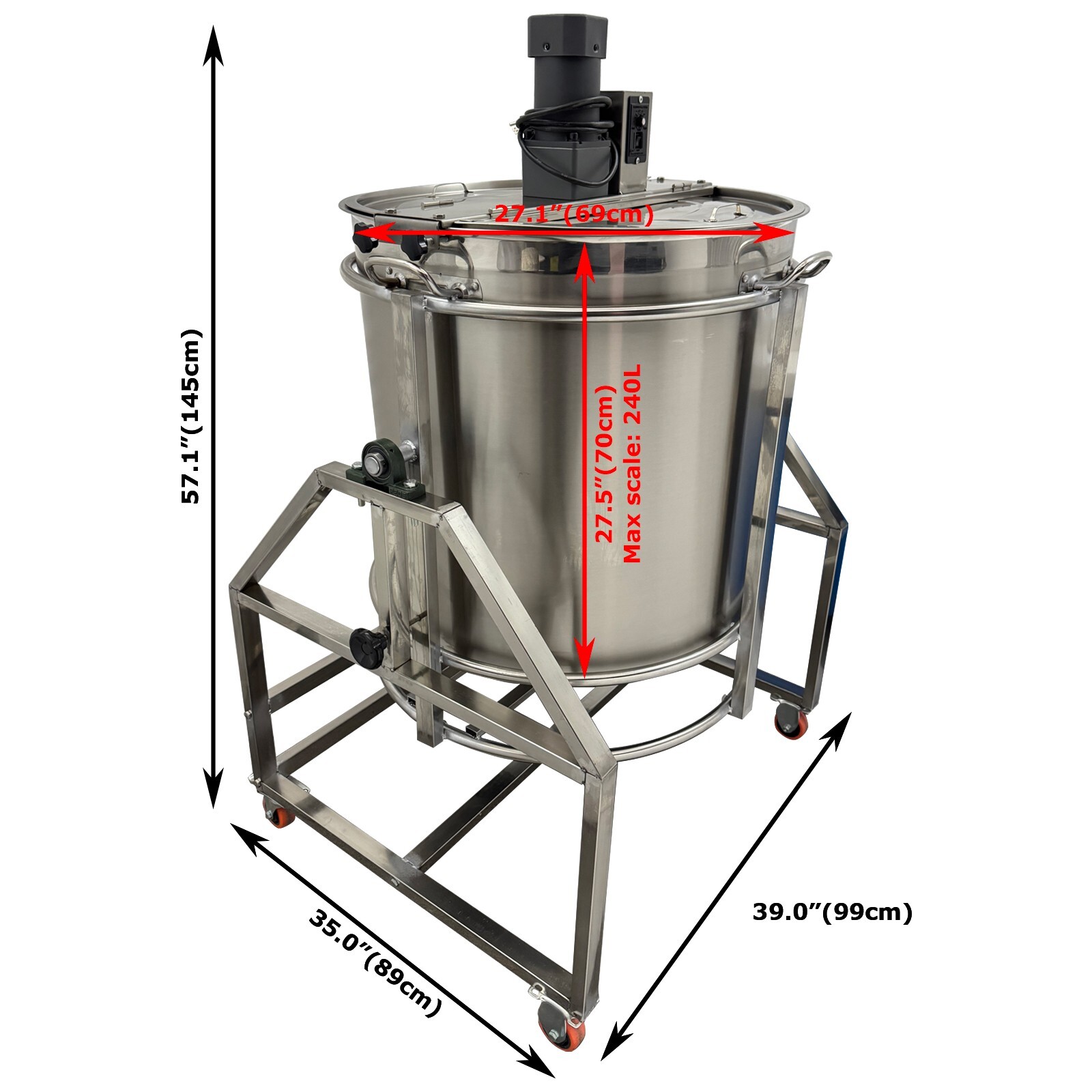 63.4gal Automatic LPG Porridge/Soup Cooking Machine 110V 500W Electric Stirrer