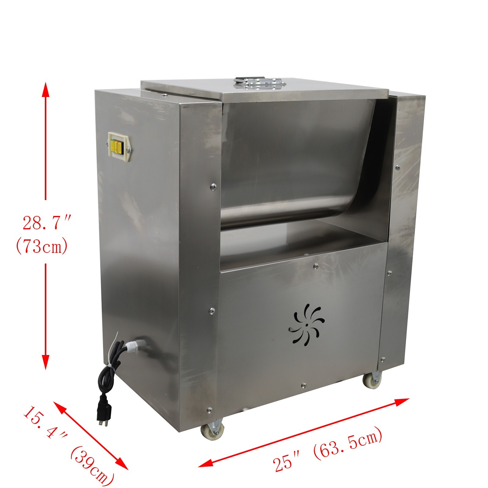 30L Capacity Electric Meat Vegetable Mixer BlenderTilt Tank Stainless Steel70RPM