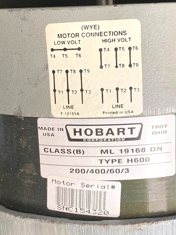 Mixers/ Hobart H-600T 60 Qt Mixer/ 2 HP NEW Motor w/ Attachments/ 200V-3PH