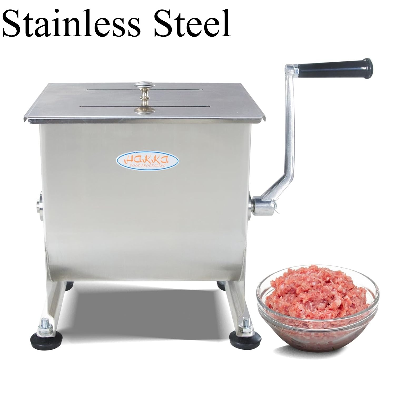 15lb/7.5L Manual Meat Mixer, Stainless Steel 10L Fixed Tank No Gear BoxMeatMixer