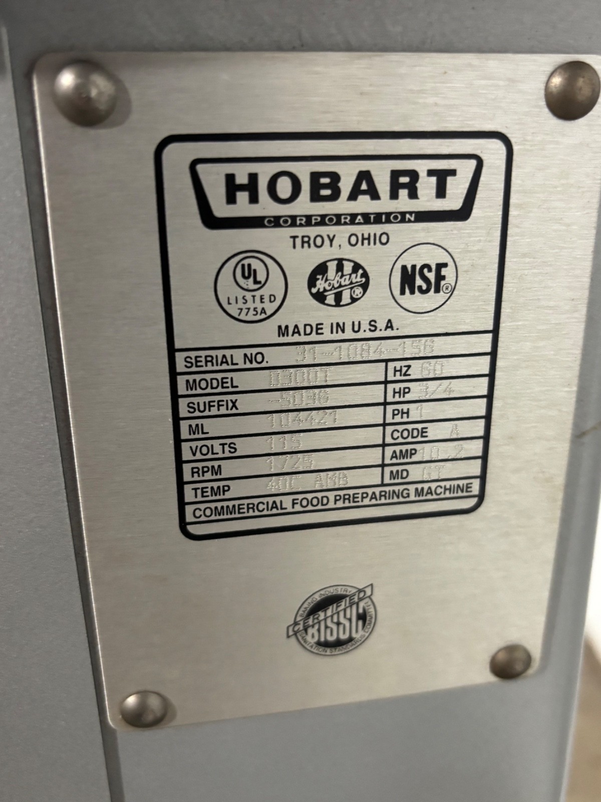 Hobart D300 D300T 30 Quart Mixer w/ Paddle 115 volt WORKS GREAT!