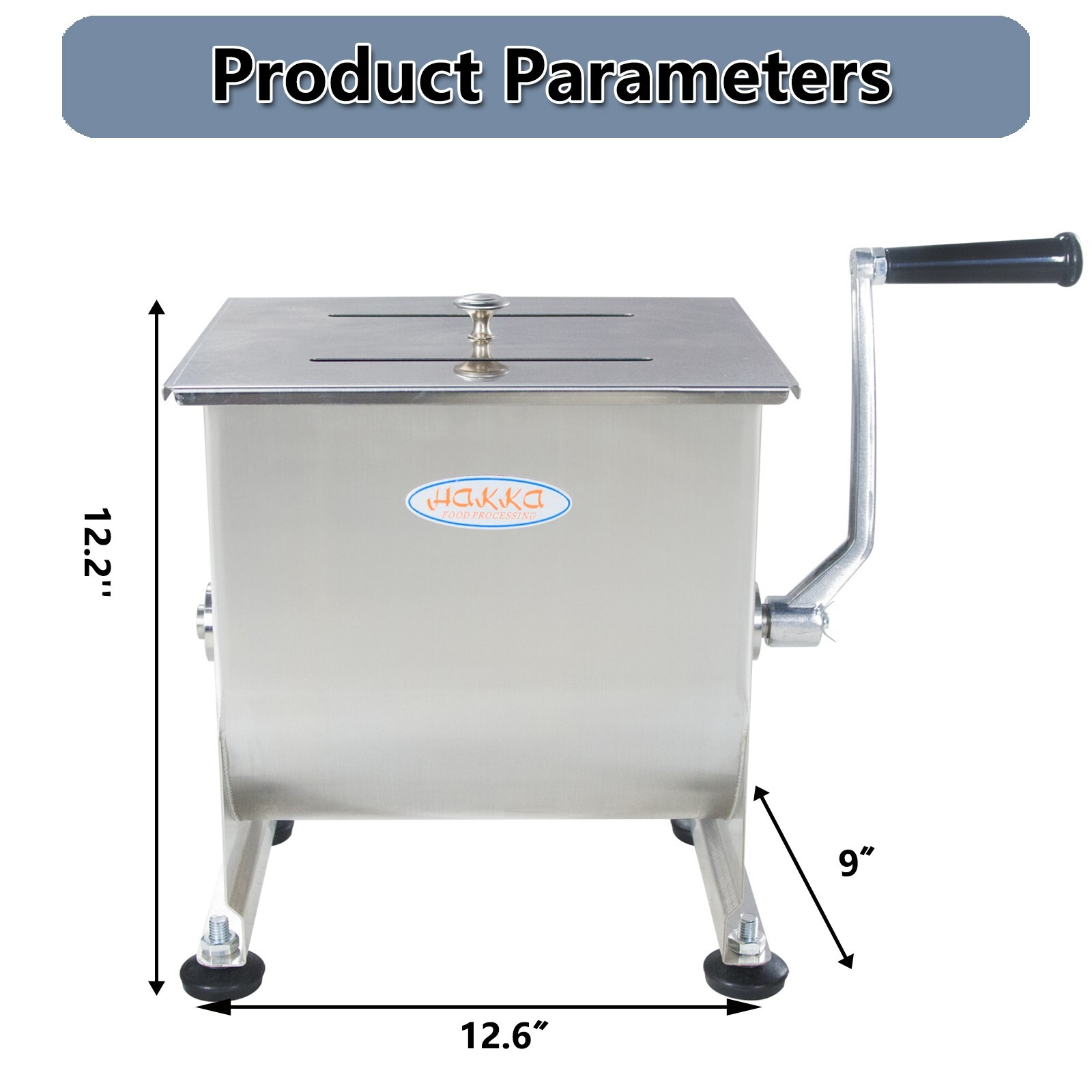 New Hakka 15 Pound/7. 5L Commercial Meat Mixer Stainless Steel Manual Machine