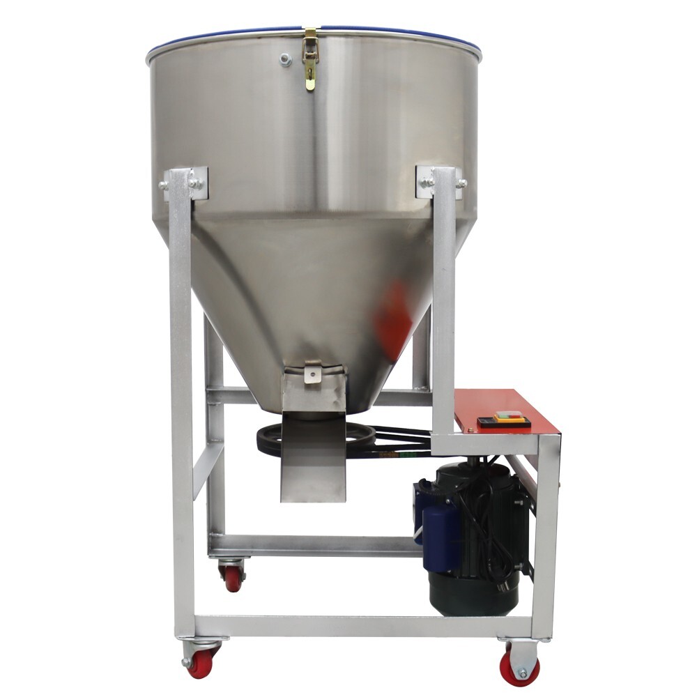 Feed Pellet Mixing Machine Stainless Steel Hooper Blender Movable 165lbs