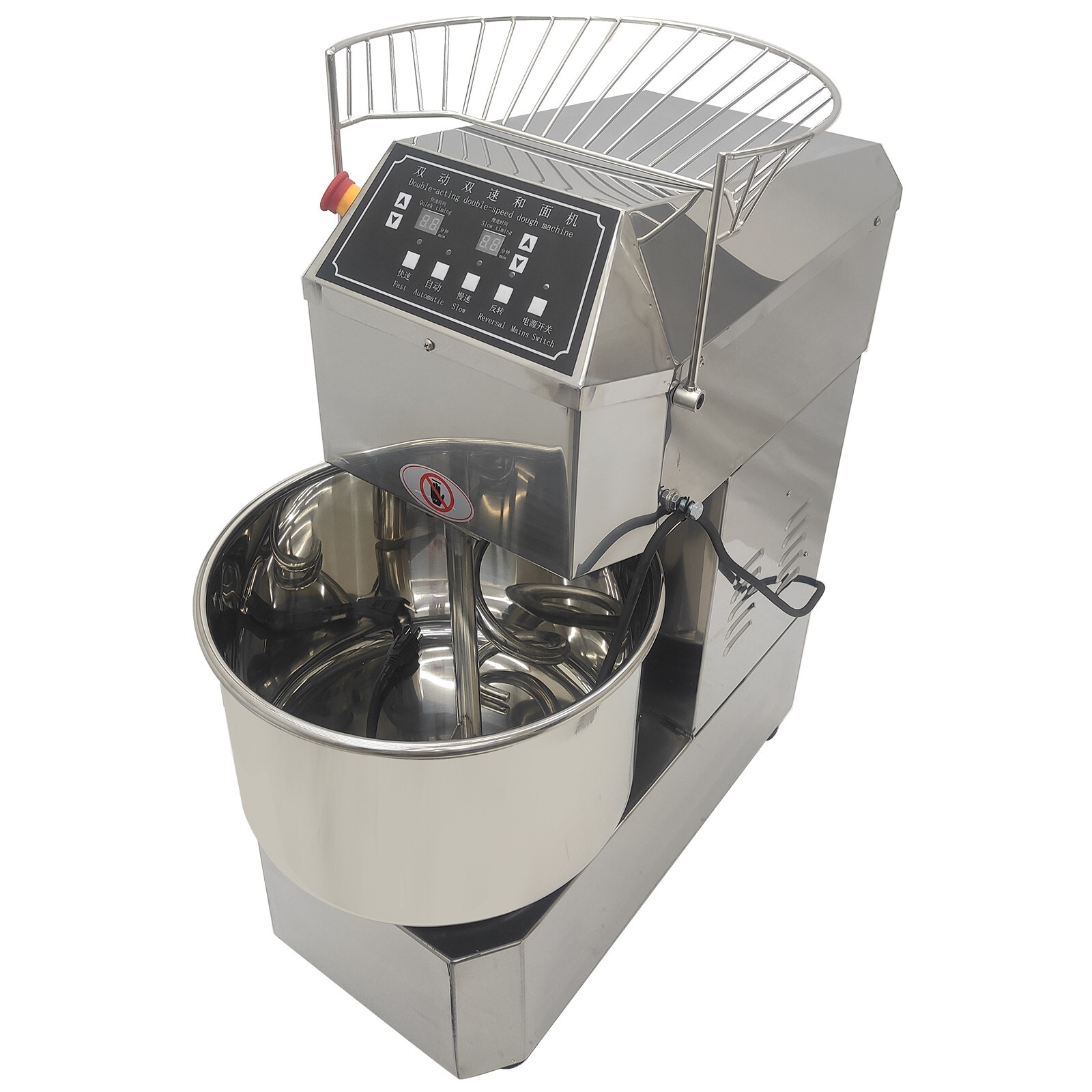 110V 30QT Double-Action Double-Speed Dough Mixer Commercial Dough Spiral Mixer