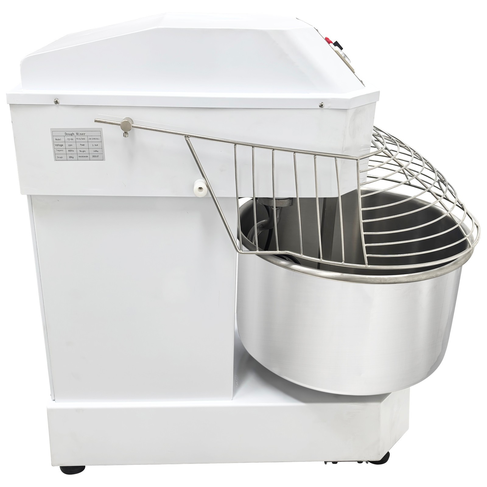 50L S/S Double-Acting Double-Speed Dough Mixer No Plug w Random Timing E-Stop