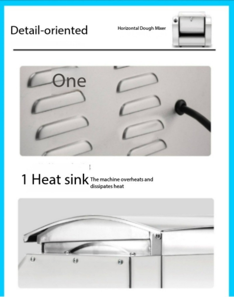 Automatic Kneading Machine Large Horizontal Stainless Steel Flour Mixer