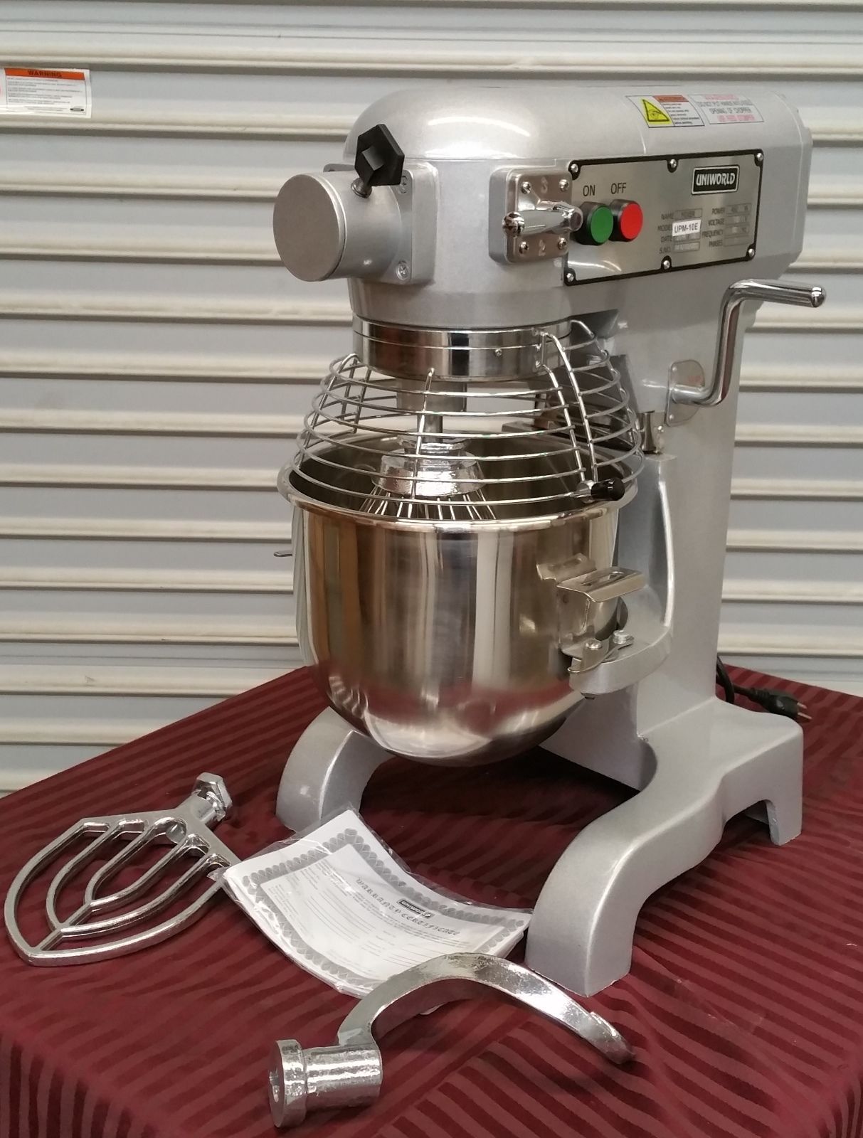 NEW 10 Qt Mixer Uniworld UPM-10E NSF 2538 Cage Guard Bakery Dough Table Bakery