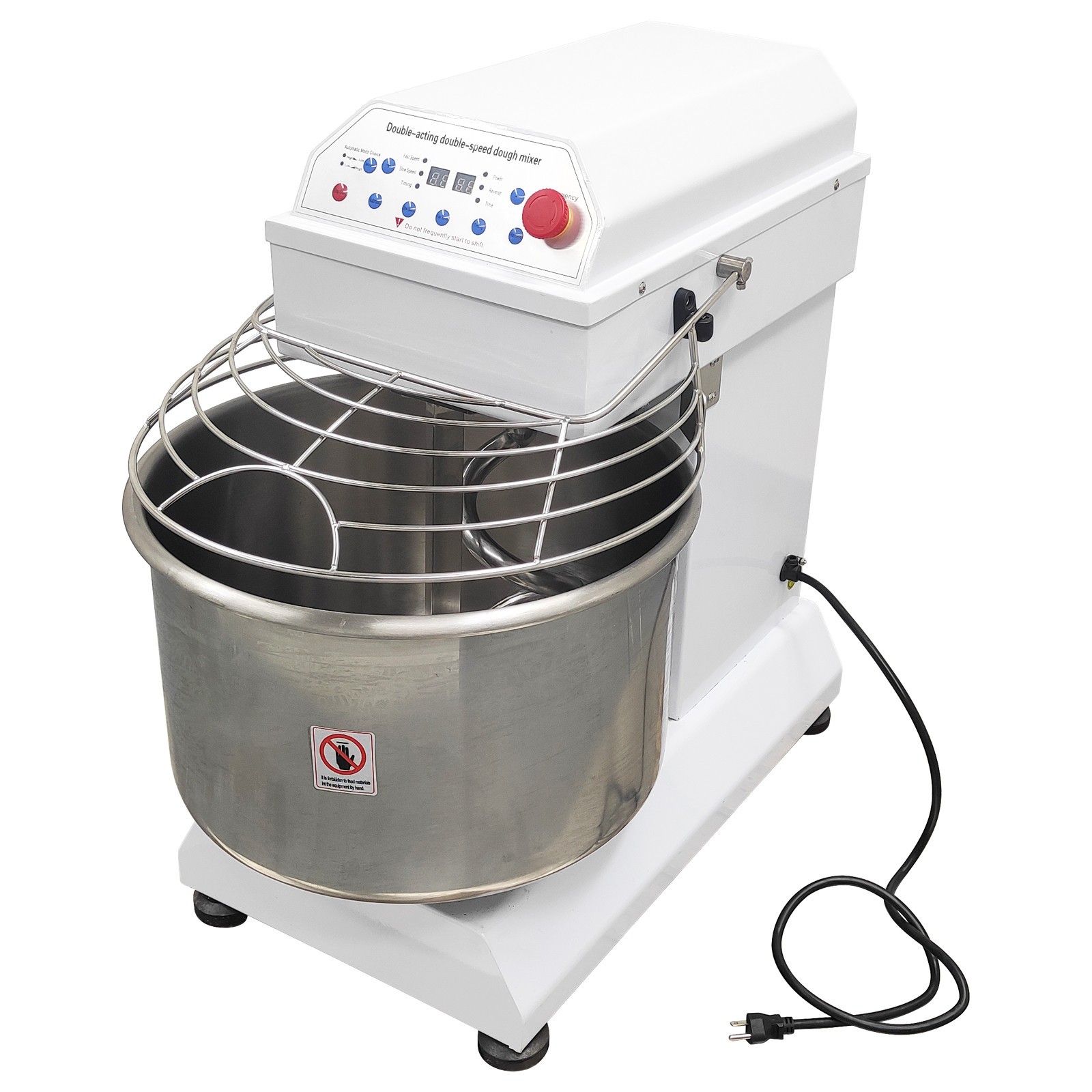 30L S/S Commercial Double-Acting Double-Speed Dough Mixer w Timer & Auto Stop