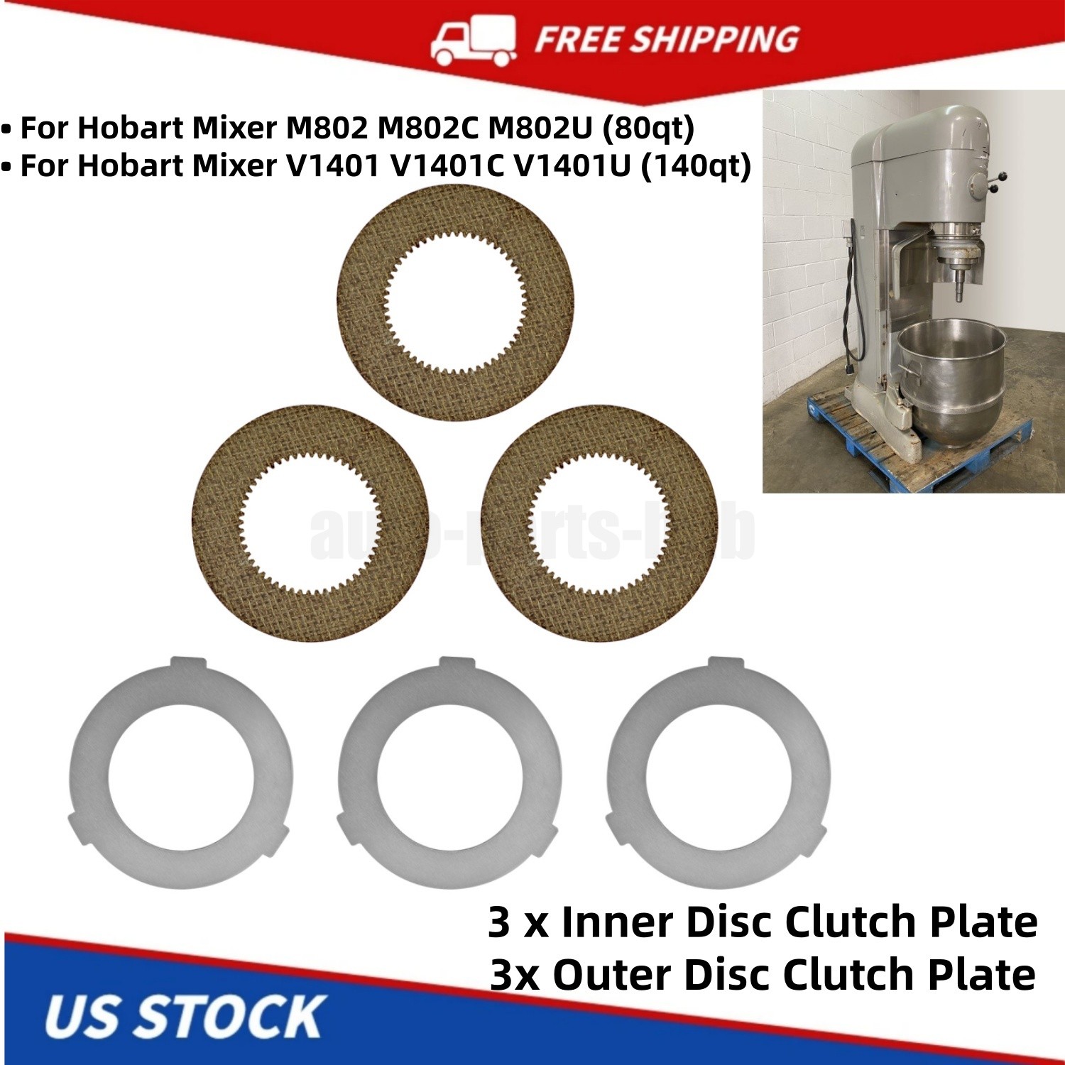 6X Inner & Outer Clutch Disc Kit For Hobart Mixer M802 & V1401 064432 873117